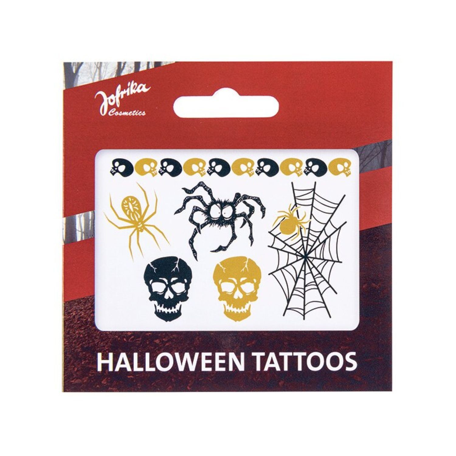 jofrika Theaterschminke Halloween Tattoos, Schwarz/Gold