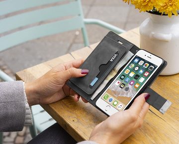 MyGadget Handyhülle Flip Case Klapphülle 5x Kartenfach & Standfunktion für Apple iPhone 6 6s, für Apple iPhone 6 6s Klapphülle aus Kunstleder Schutzhülle