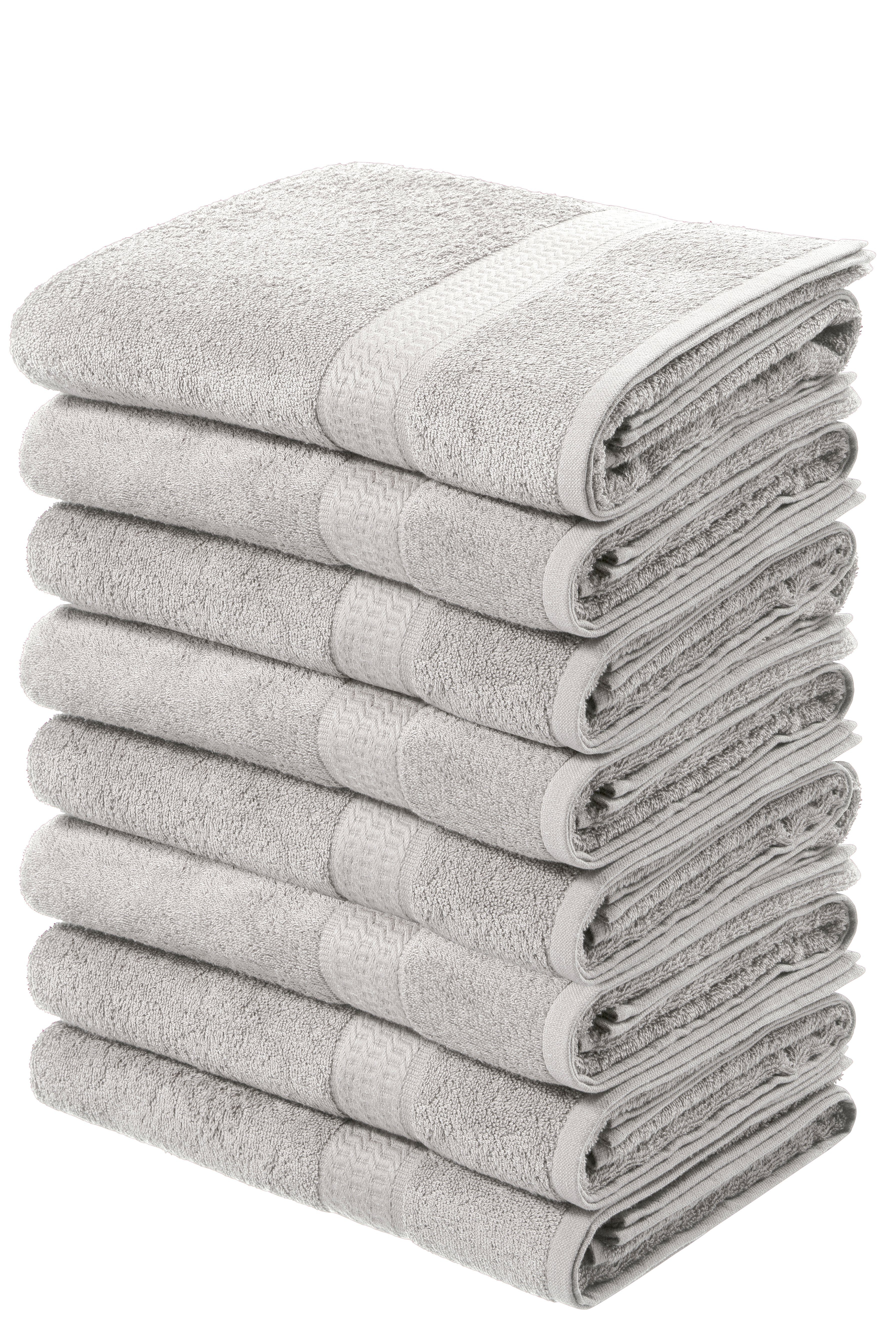 OTTO home Handtücher Juna, als Set und Serie erhältlich, 8 Handtücher, 50x100cm, Walkfrottier (8-St), 8-tlg. Handtuch-Set, 100% Baumwolle, mit Bordüre, Uni-Farben, weich
