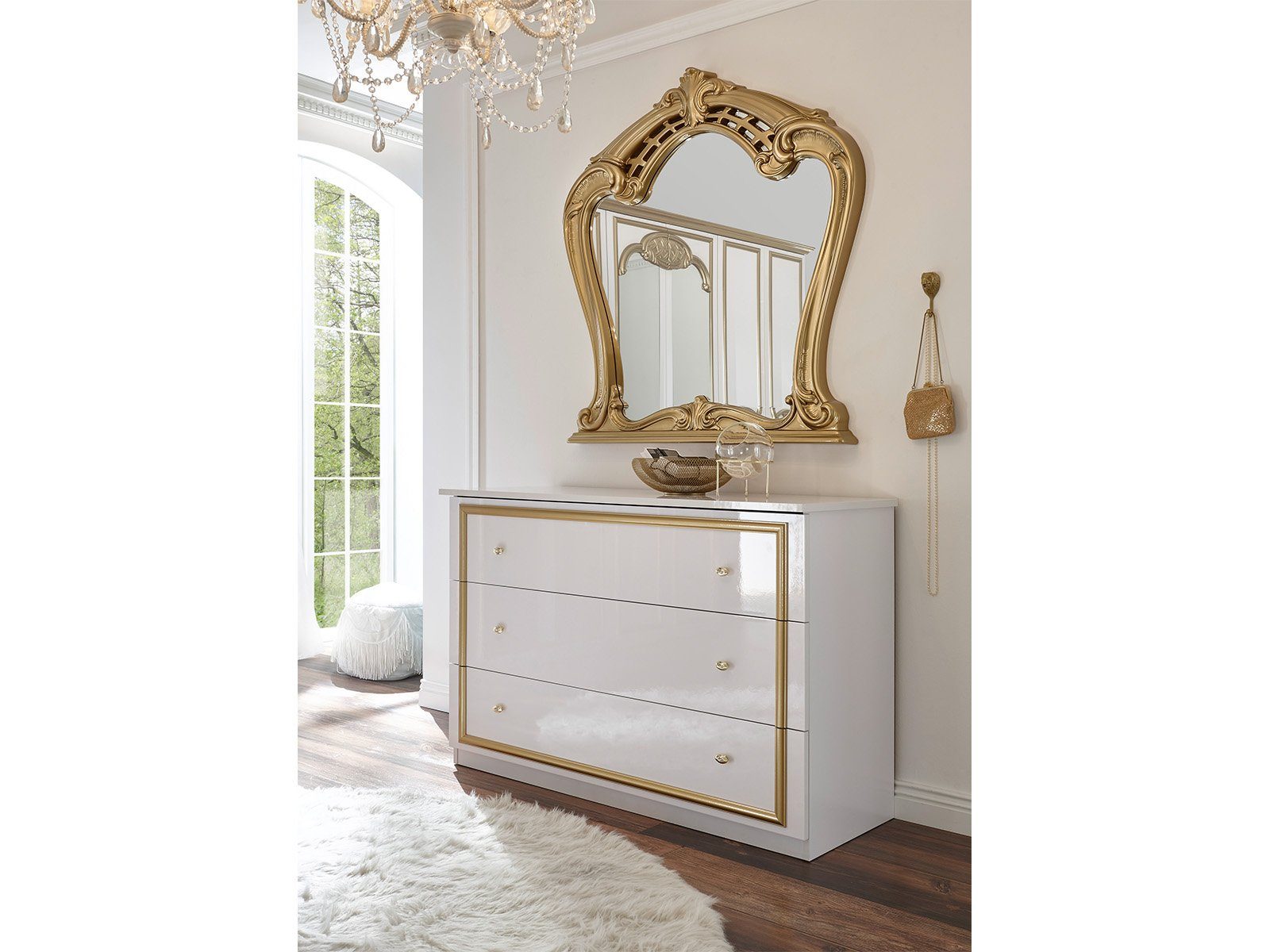 möbelando Barockspiegel Celine, 94 x 108,5 x 8 cm (B/H/T)