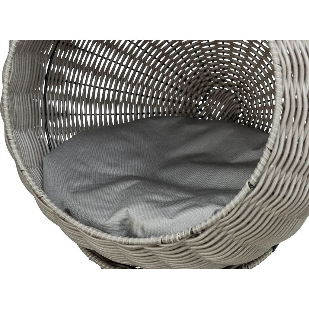 TRIXIE Schlafhöhle Outdoor Katzenhöhle Amalia aus Polyrattan, rund - grau - ø 42 × 70 cm