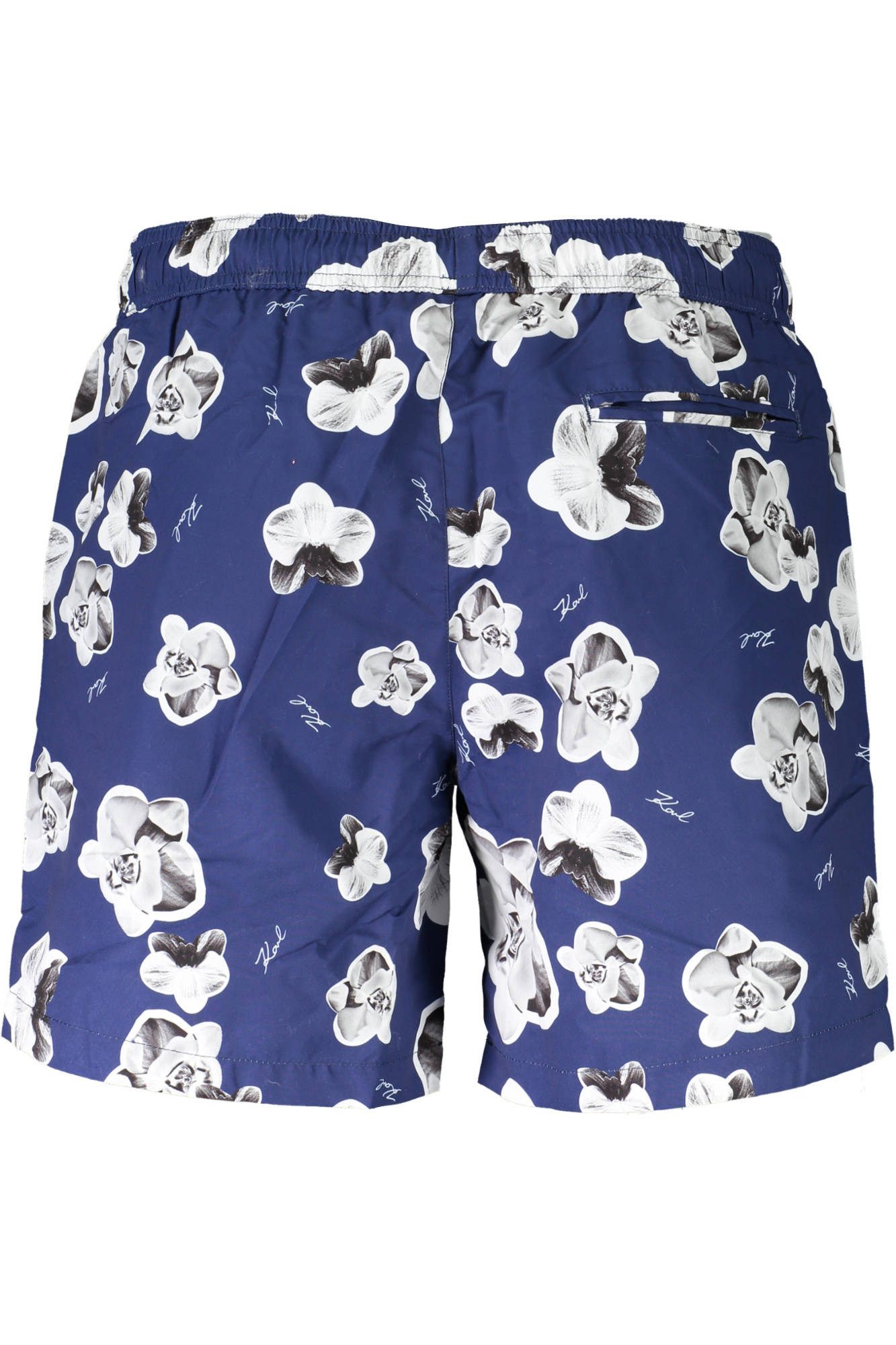 KARL LAGERFELD Badeshorts Stylische blaue Bade-Boxershorts für Herren mit Netzslip & Kordelzug