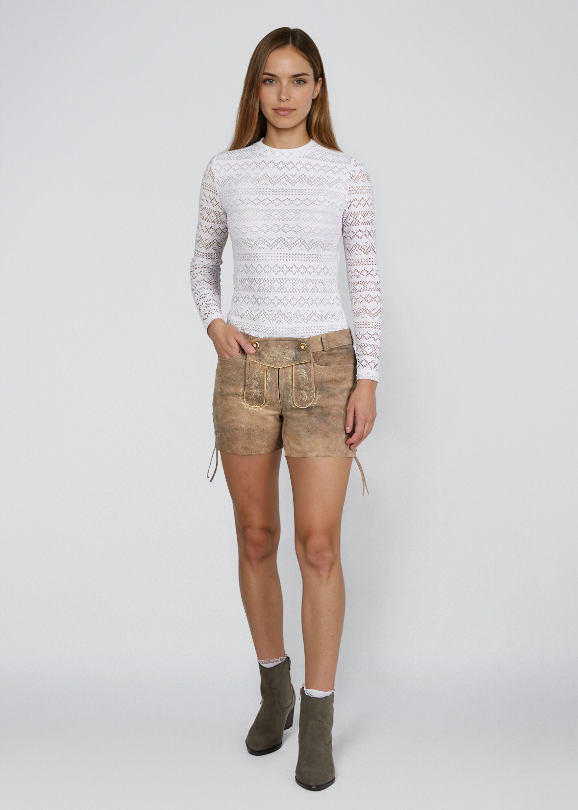 Spieth & Wensky Shorts Barbie mit Stickereien