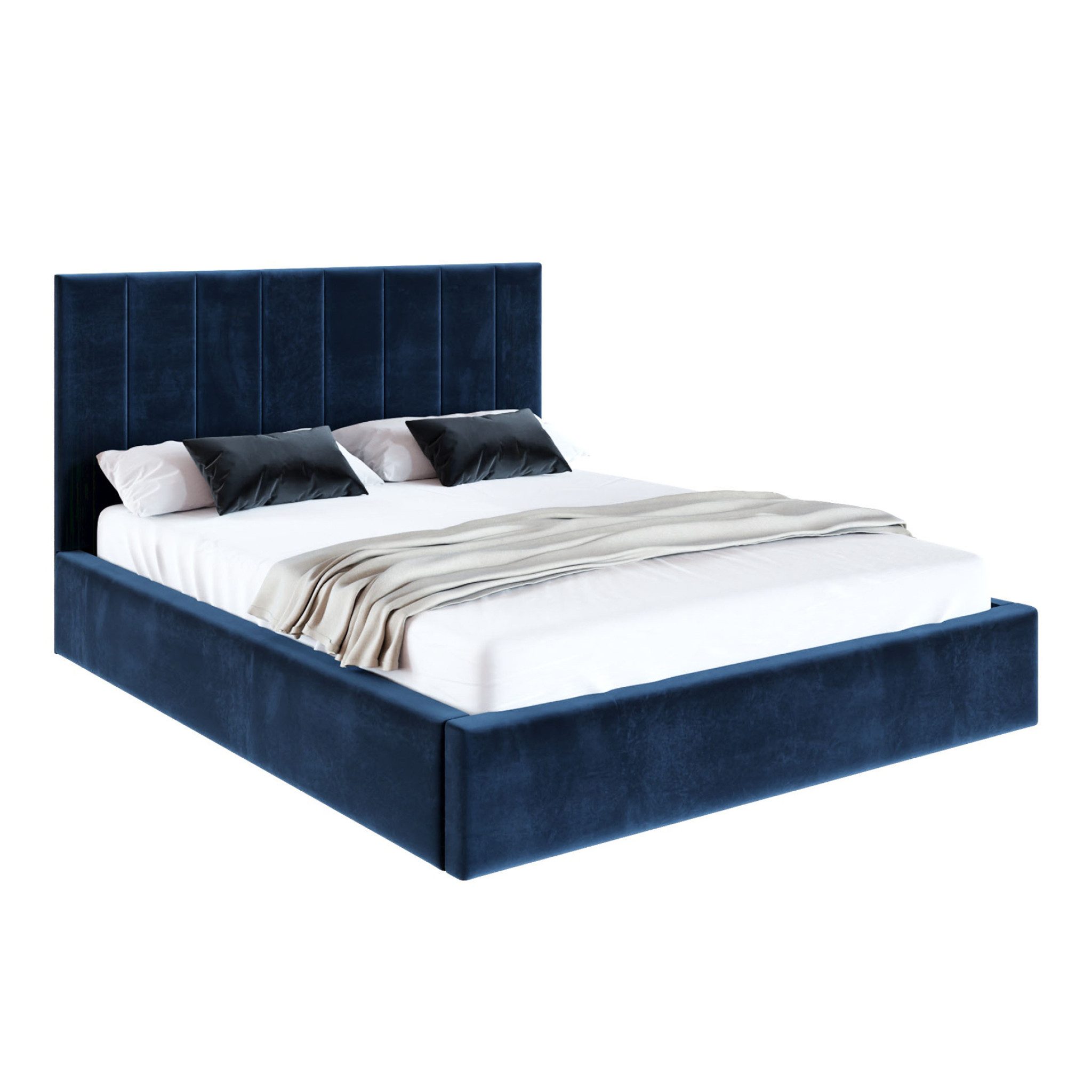 FDM Polsterbett KAJA modern mit Bettkasten MADE IN EU - mit hochwertigem Paris Bezug (verfügbar 90x200 120x200 140x200 160x200 180x200cm, Bettrahmen, Bett, mit großen gepolsterten Kopfteil, mit Bettkasten zum aufklappen), Hebbarer Metallrahmen, Bettkasten, mit/ohne Matratze