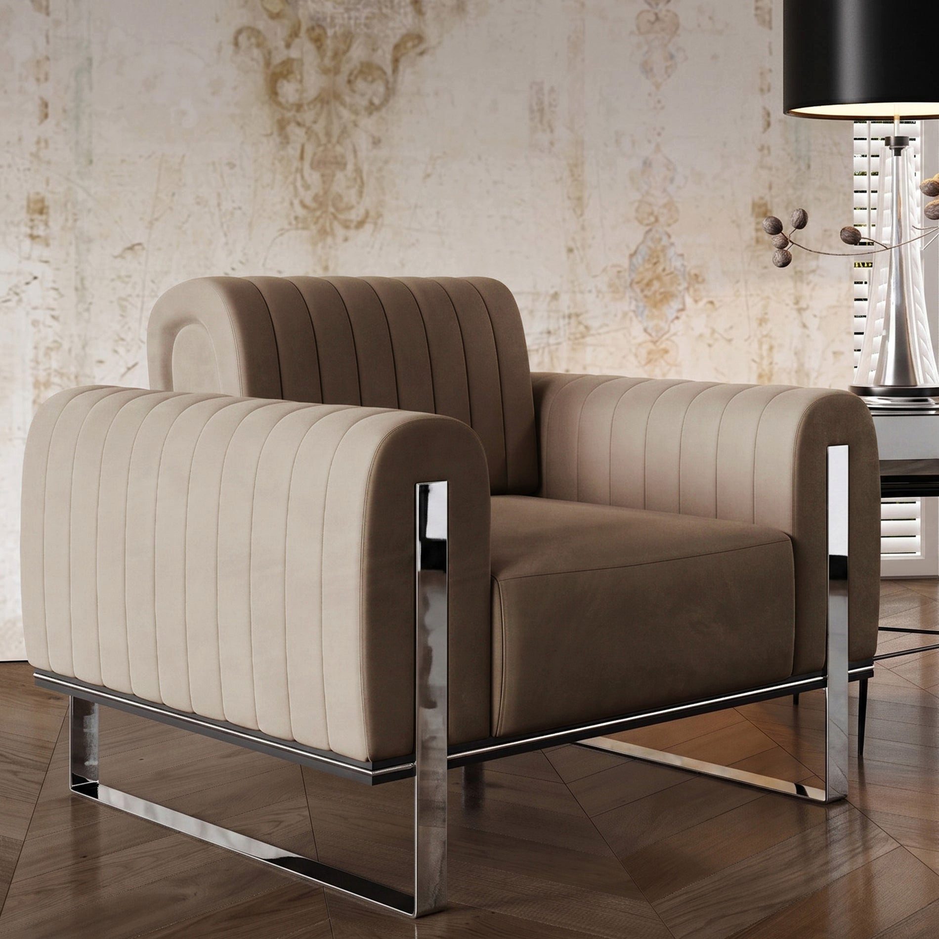 Selsey Sessel PARISSA, Loungesessel mit Komfortpolsterung und Metallgestell