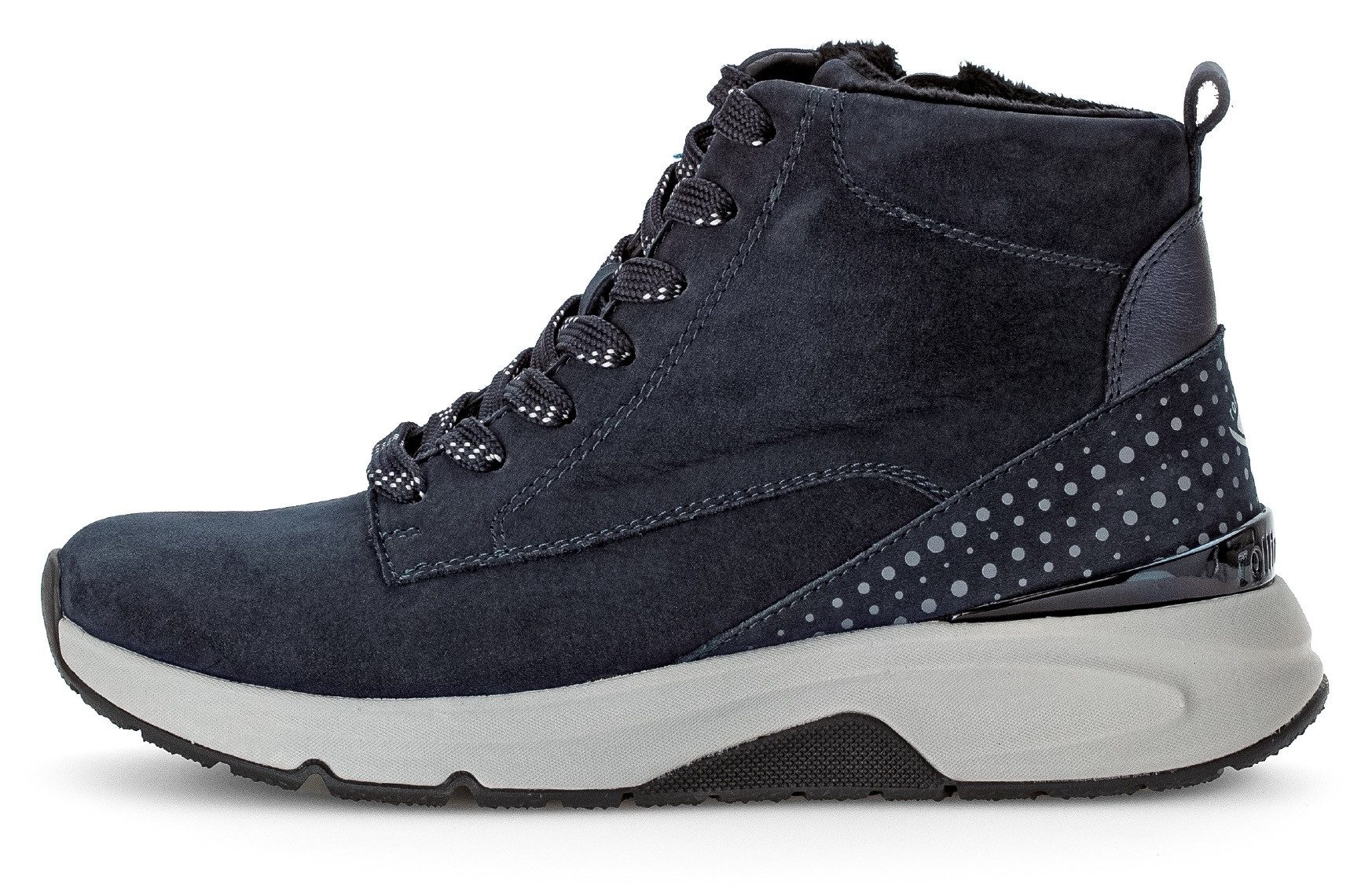 rollingsoft Schnürboots, Keilabsatz, Freitzeitschuh, High-Top-Sneaker, Label an der Ferse