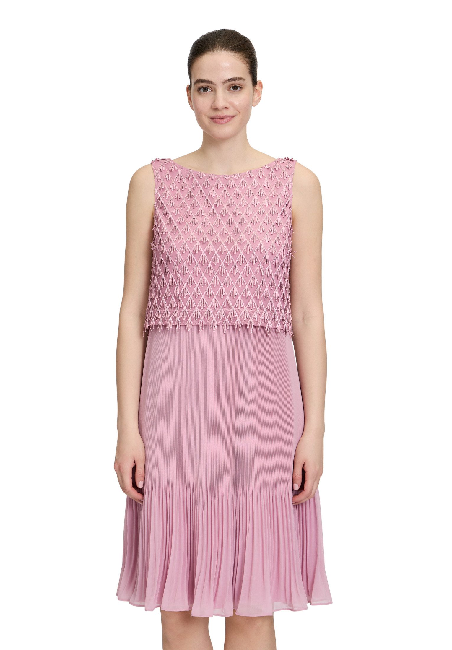 Vera Mont Cocktailkleid Damen Cocktailkleid mit Plissee Fransen günstig online kaufen