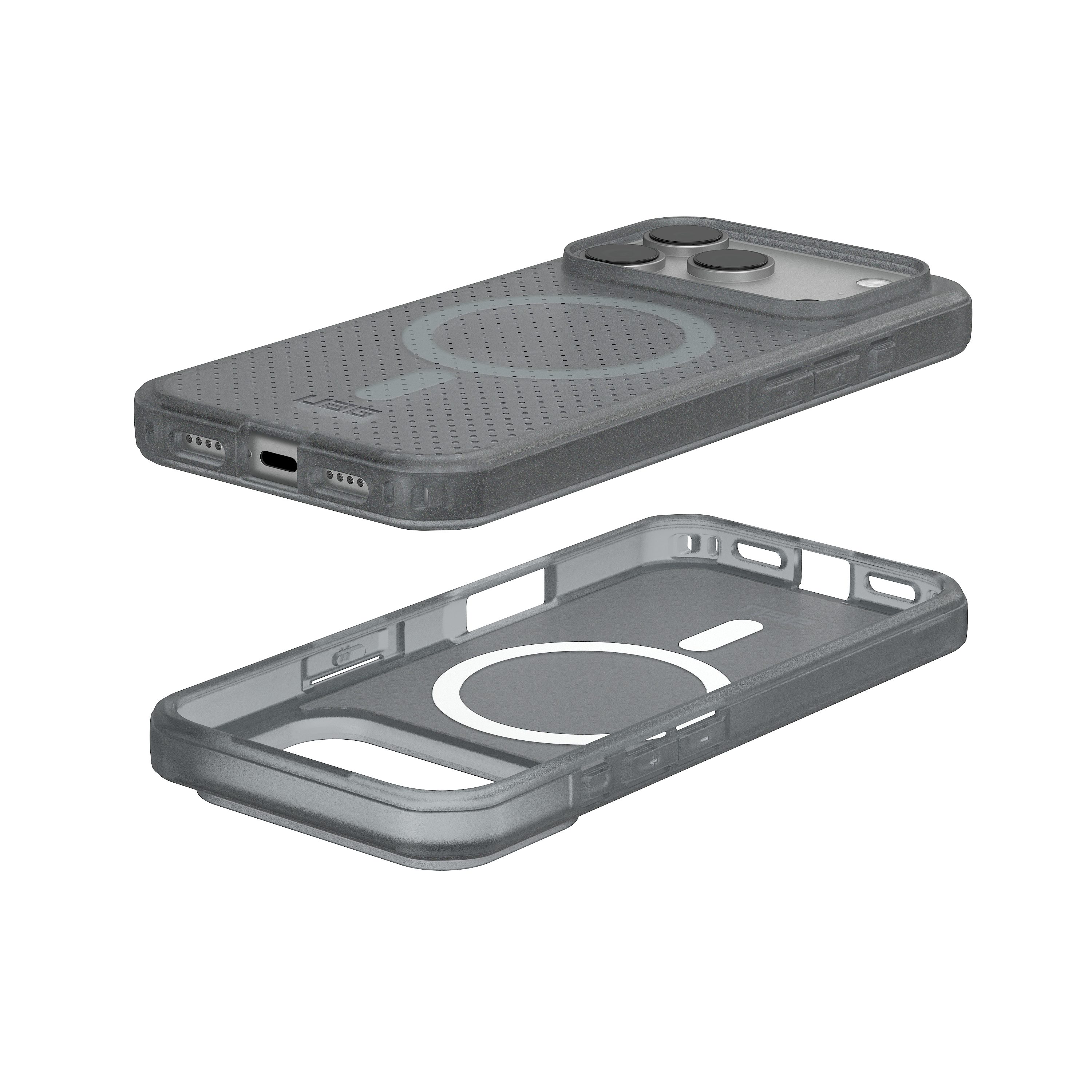 Urban Armor Gear Smartphone-Hülle Dot MagSafe Case - iPhone 17 Pro Hülle, (4,6 Meter Fallschutz, Wireless-Charging kompatibel)