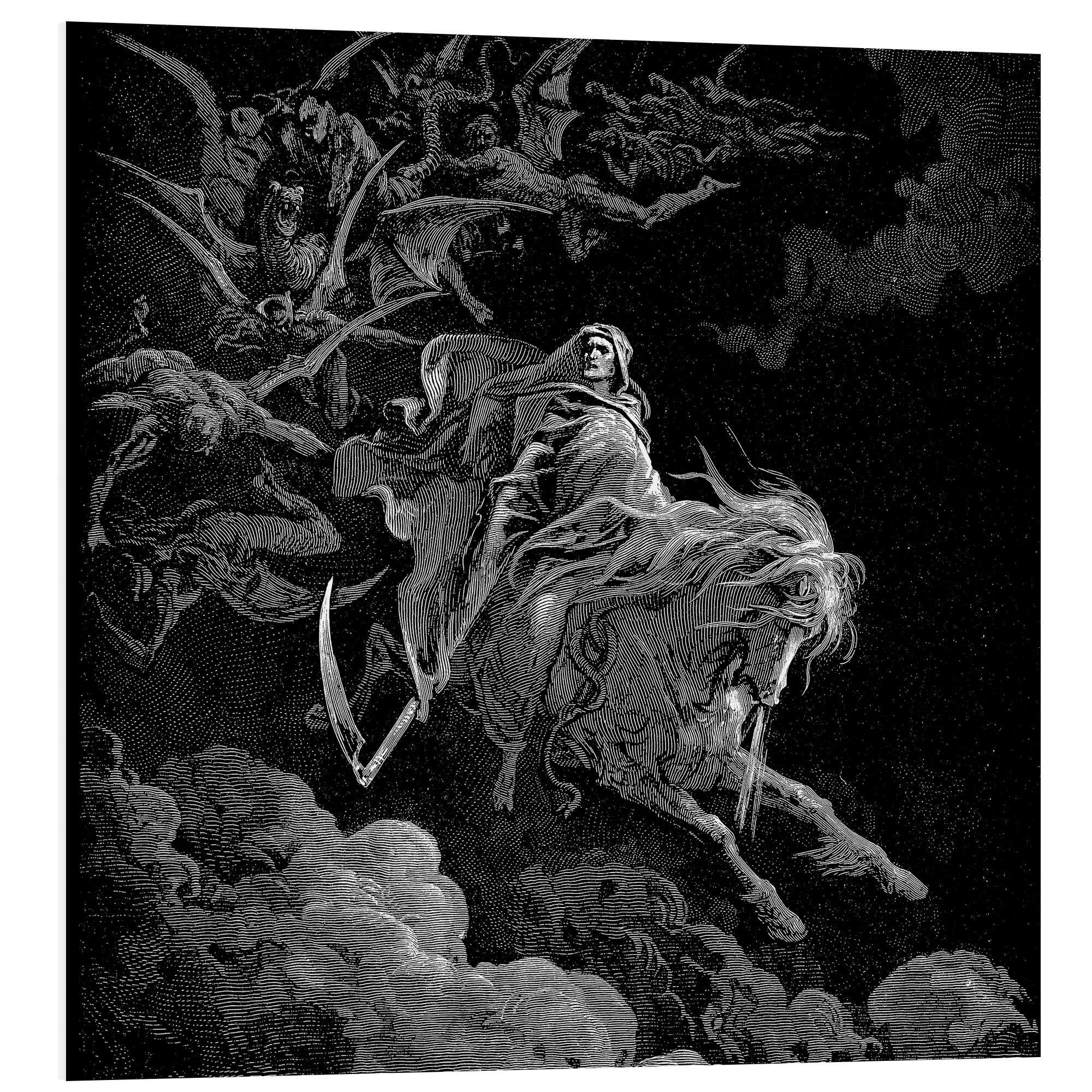 Posterlounge Forex-Bild Gustave Doré, Der Tod auf einem blassen Pferd, Malerei