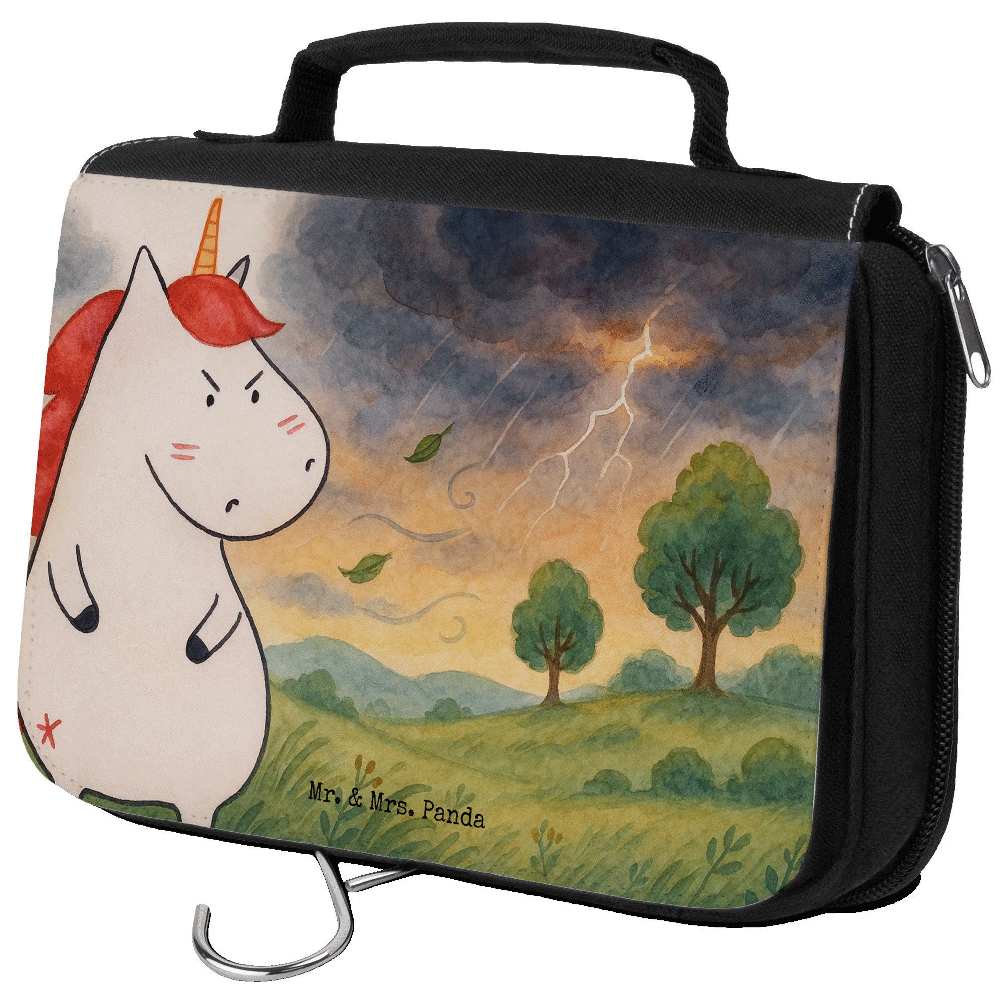 Mr. & Mrs. Panda Kulturbeutel Einhorn Wut Design, Waschtasche, Weiß, Arbeit, Nein, kosmetiktäschche (Packung), Waschbeutel Einhörner beauty case