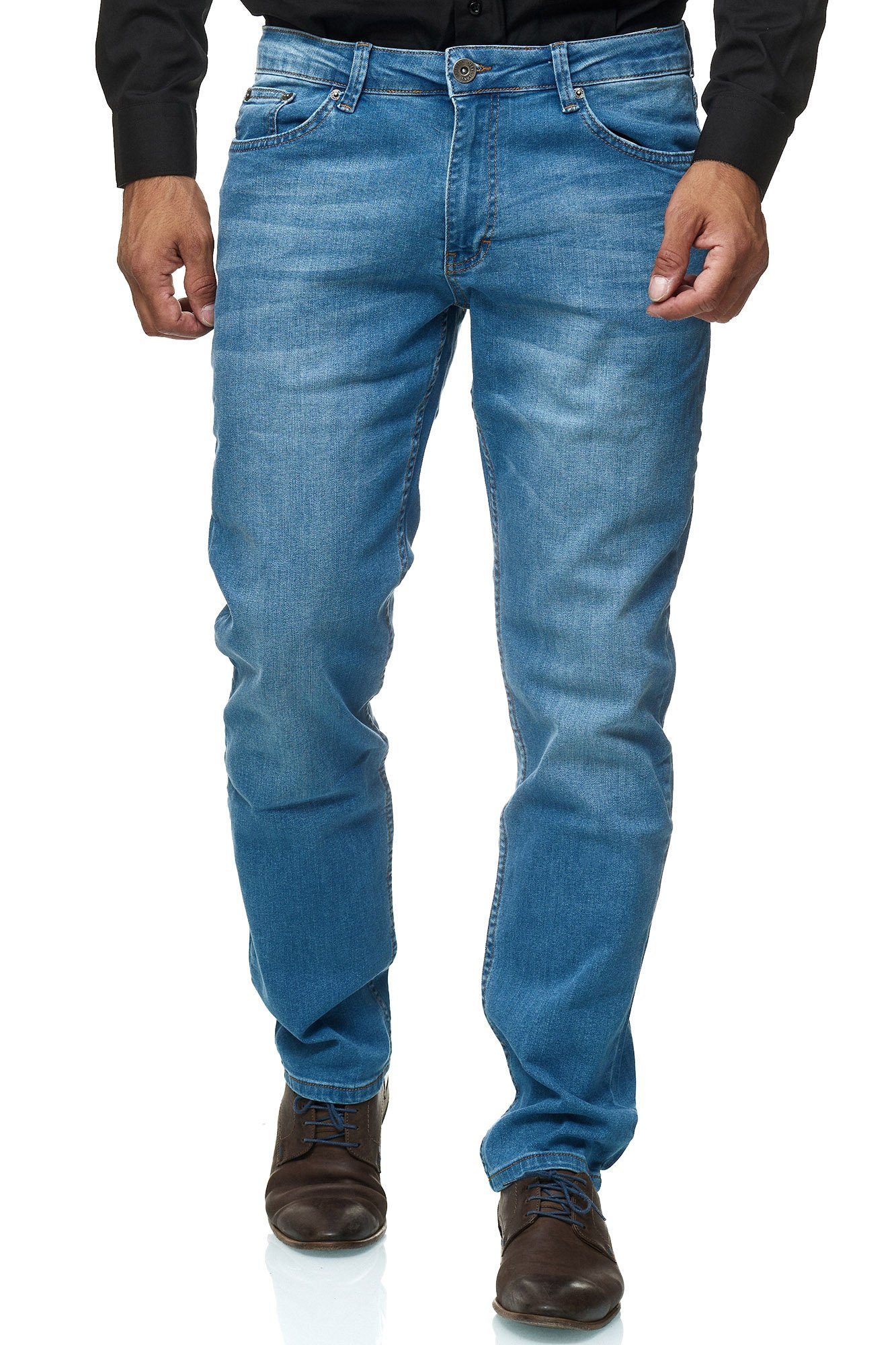 JEEL Regular-fit-Jeans 305 Straight Cut Herren Jeans 5-Pocket Design 02-Hellblau | Stretchjeans