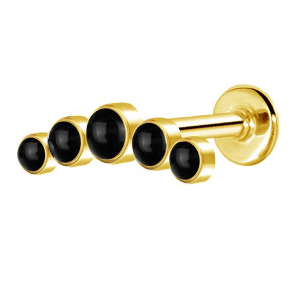 viva-adorno Piercing-Set Helix Tragus Ohr Cartilage Knorpel Piercing Stecker Bogen Ohrstecker, Türkis Opal Onyx
