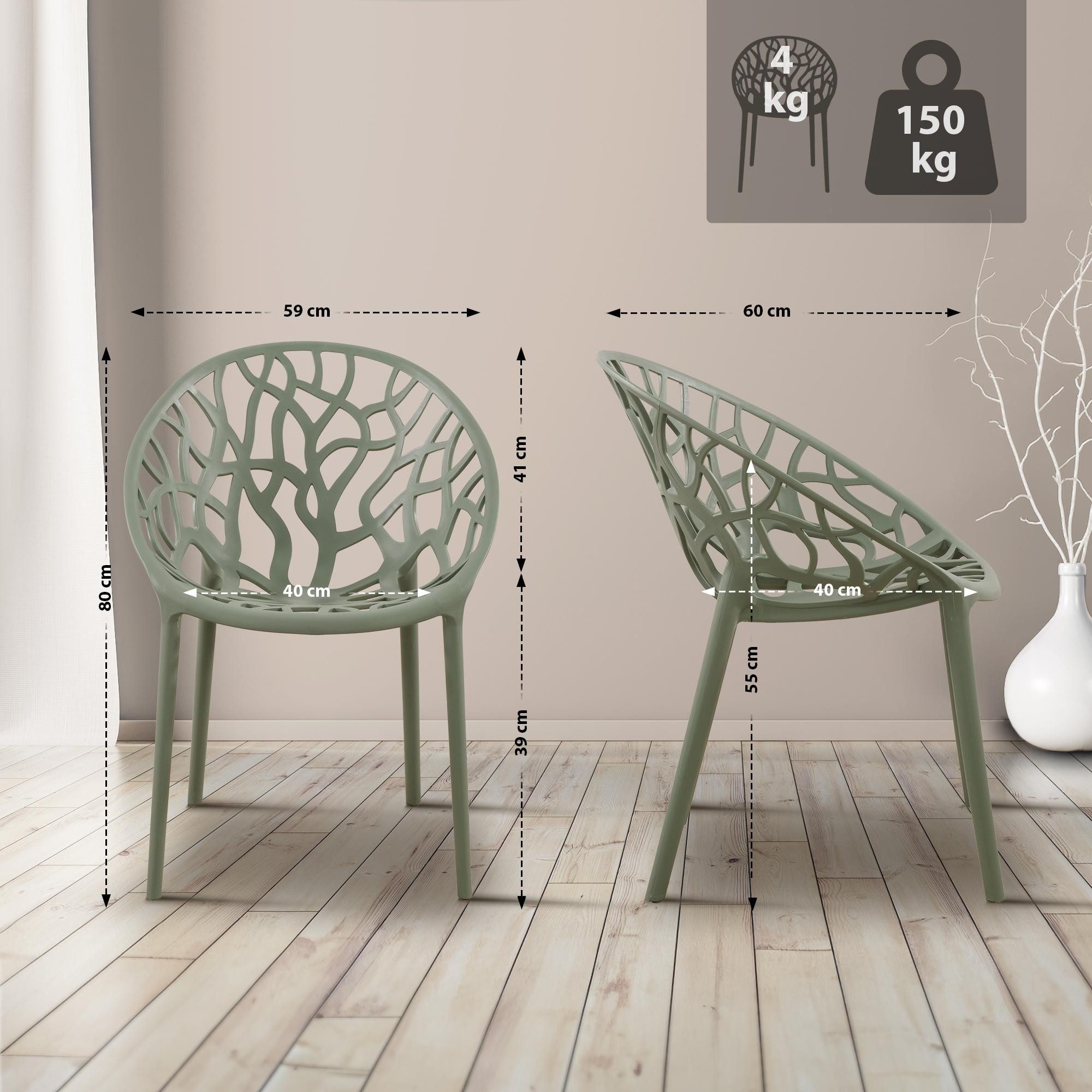 CLP Gartenstuhl Hope (4er Set, 4 St), Kunststoff, stapelbar, wetterfest günstig online kaufen