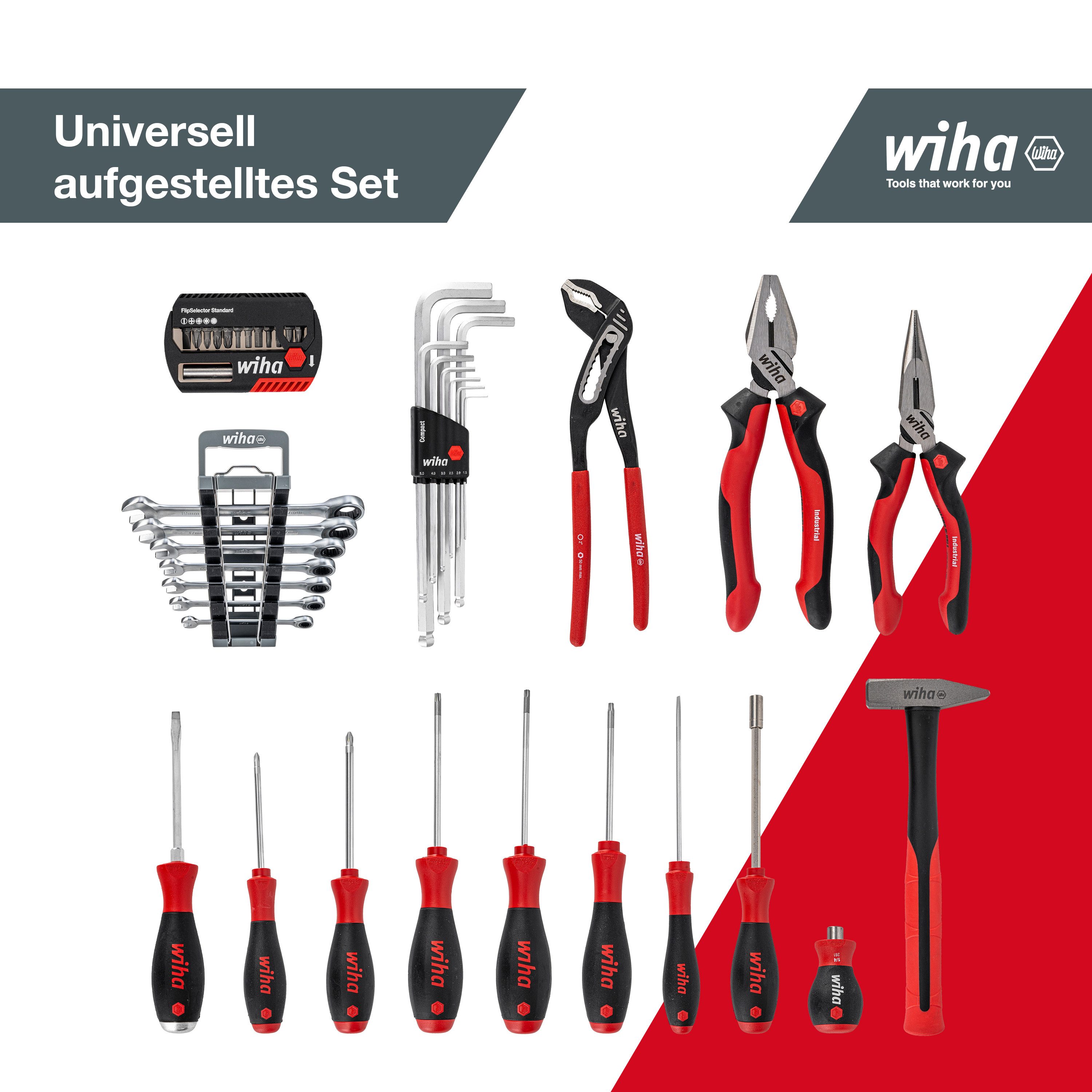 Wiha Werkzeugkoffer (45256) - 46 tlg., Lehrlingskoffer gefüllt, inkl. Grundausstattung, für Mechaniker