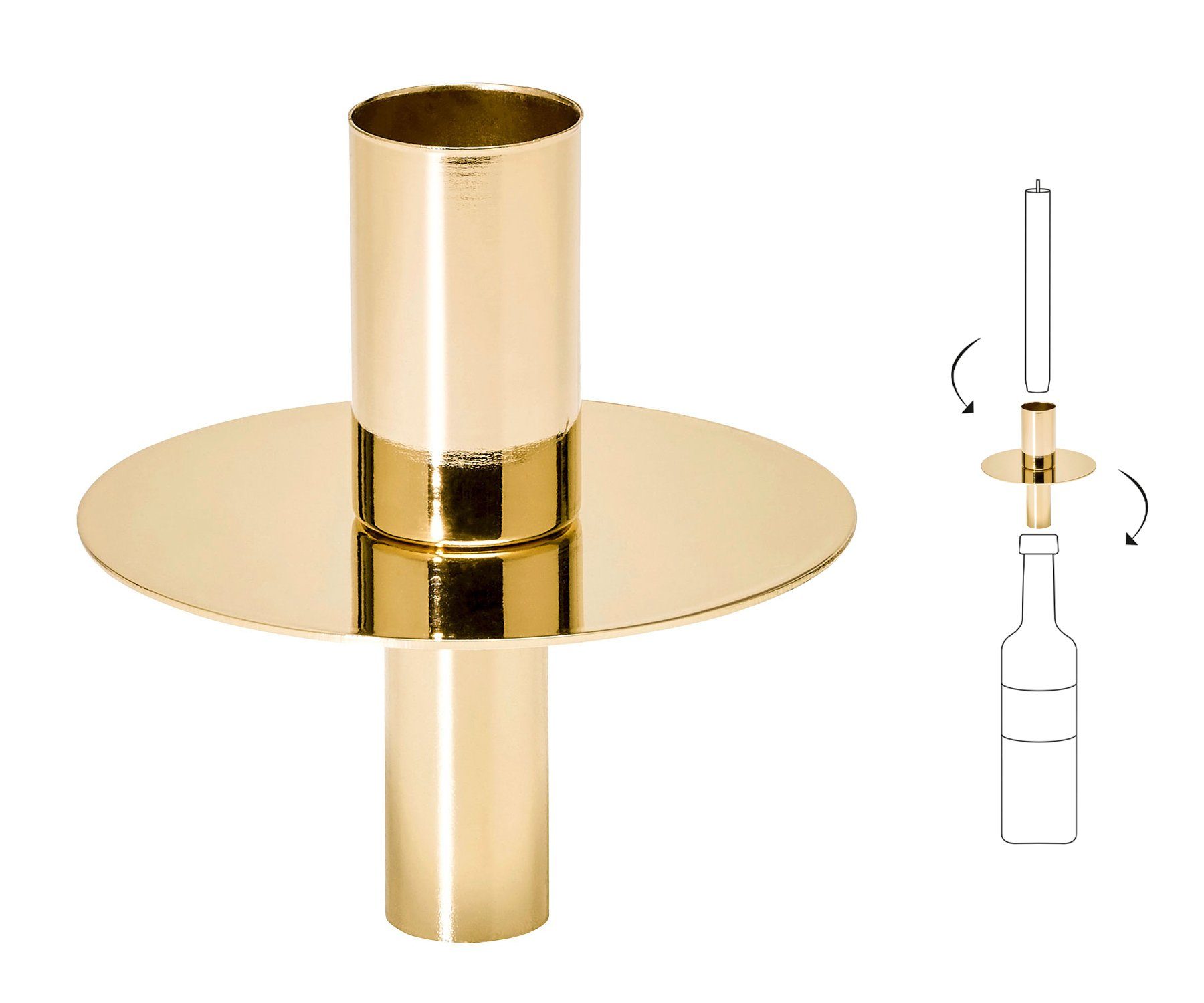 EDZARD Kerzenhalter Gold, Gold-Optik, vernickelt, H günstig online kaufen