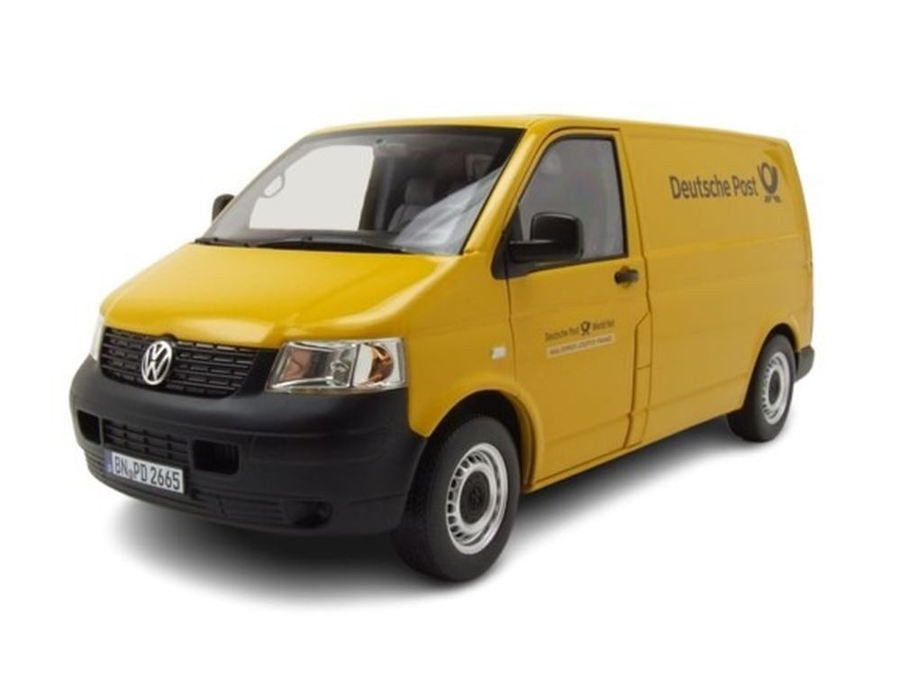 Norev Modellauto VW T5 Bus Transporter Deutsche Post 2003 gelb, Maßstab 1:18