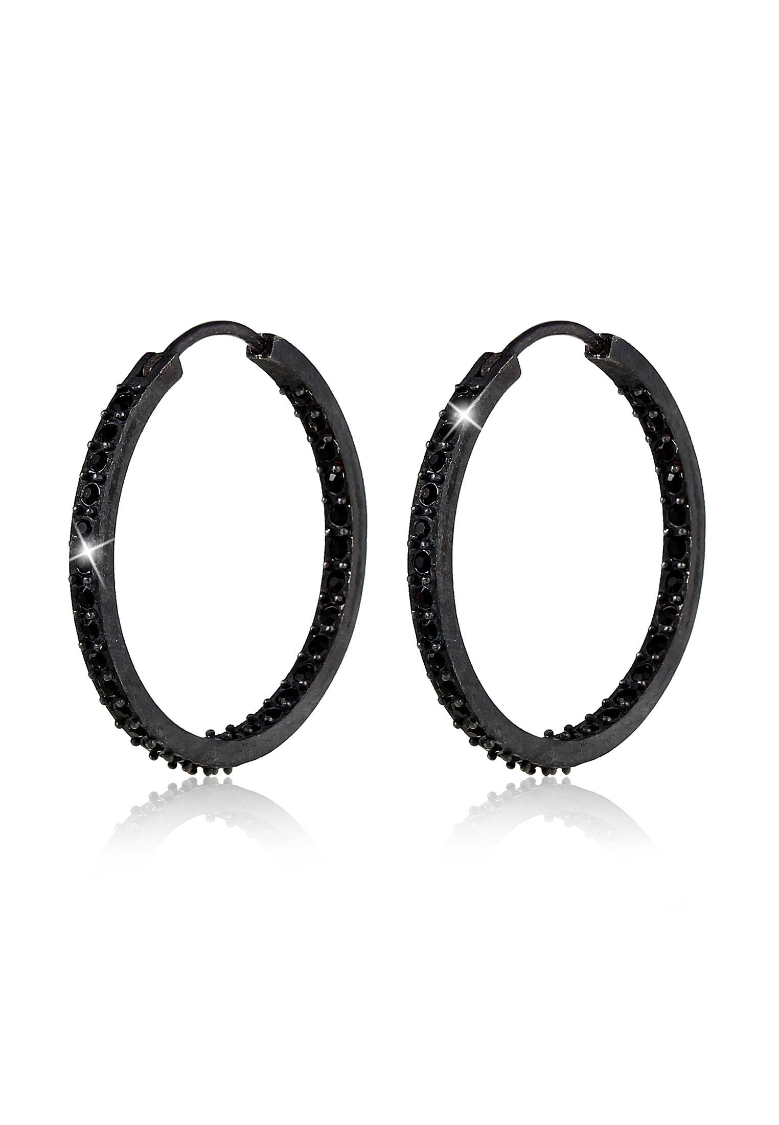 Elli Paar Creolen Creolen Funkelnd 925 Silber, mit Kristallen von Swarovski®