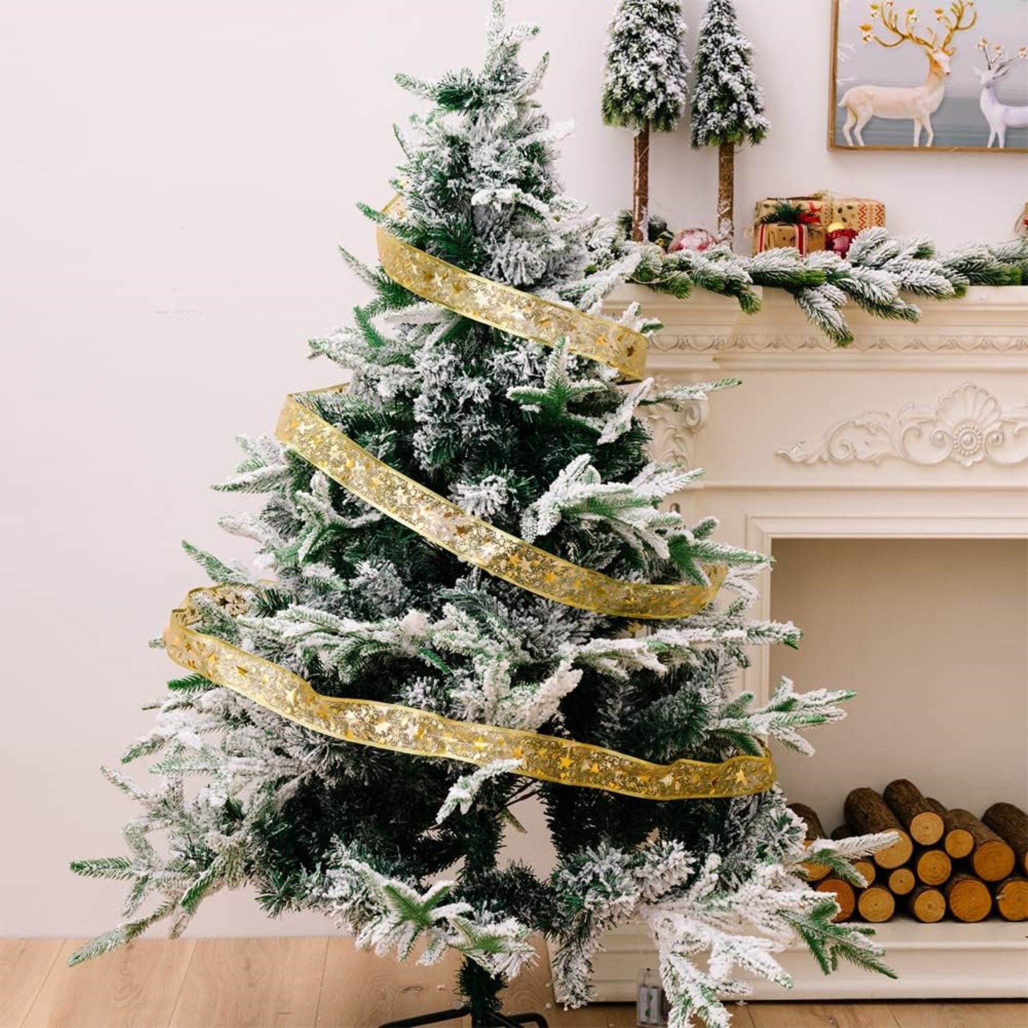 Whltzf Weihnachtsbaumschleife 3x 4M LED-Band für schöne Weihnachtsbeleuchtung (3-tlg), Erzeugt warme und gemütliche Atmosphäre mit verschiedenen Farben