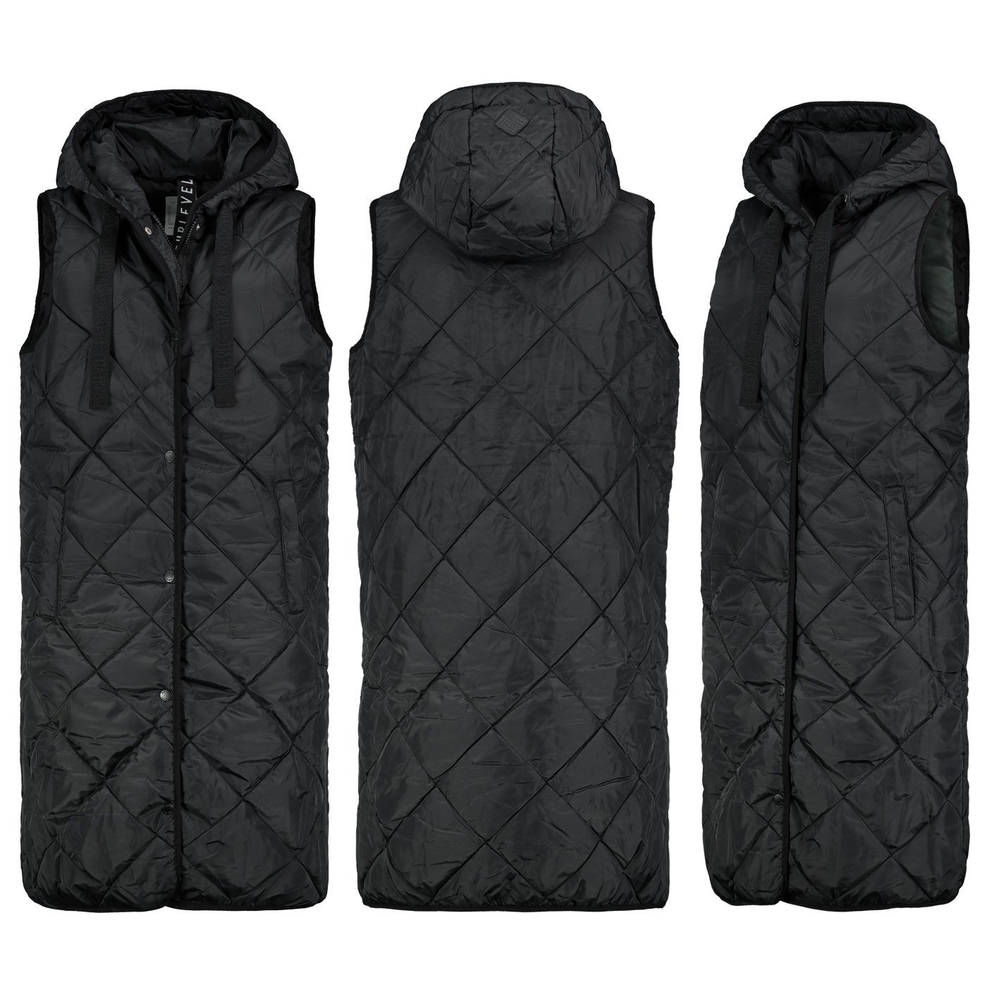 SUBLEVEL Steppweste Lange Stepp weste Kapuze Übergangs Herbst Winter Windbreaker Long