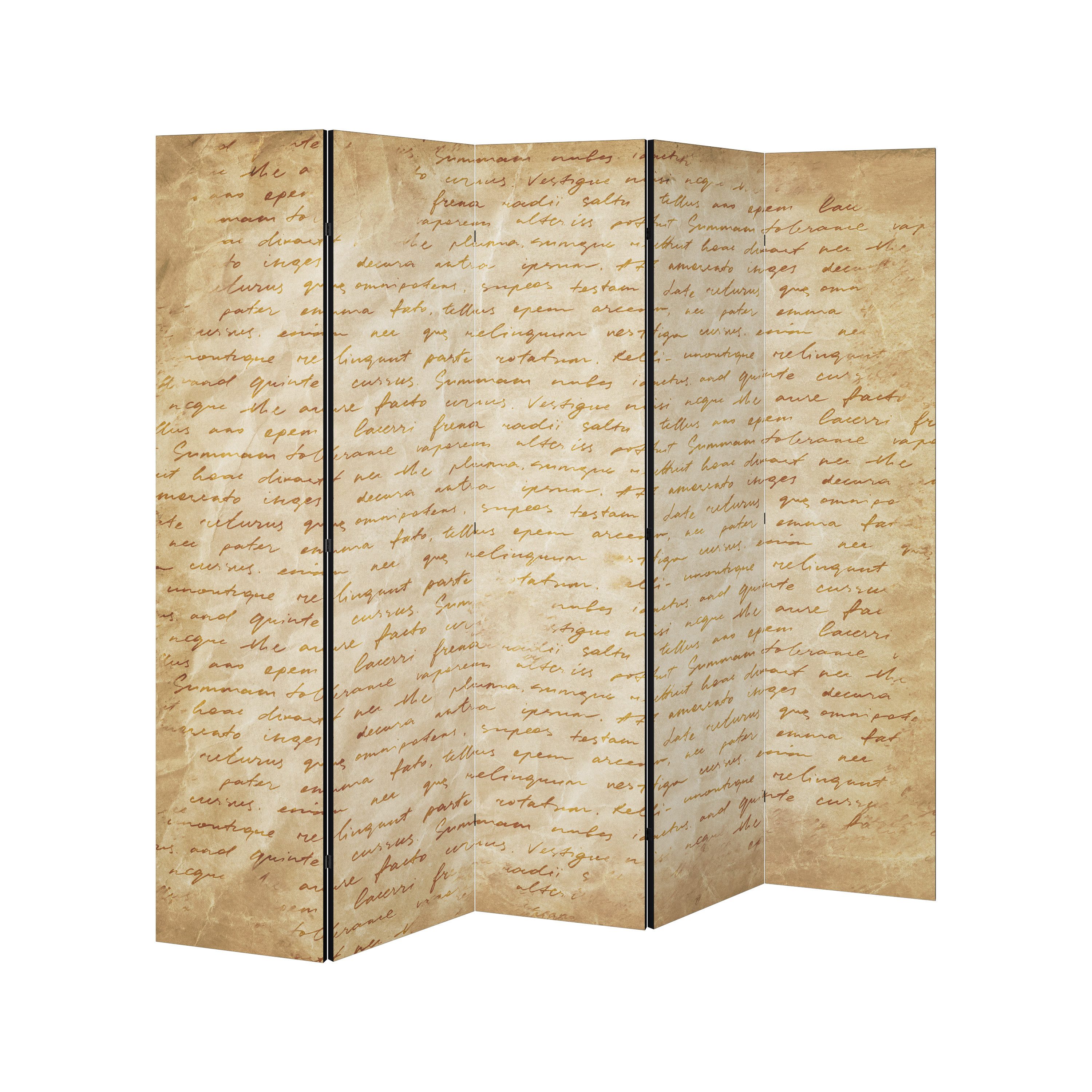SPACEREBELS Paravent PAGES OF MEMORY (5 St), Raumteiler mit 5 Paneelen, beidseitig bedruckt, 190 x 168 cm