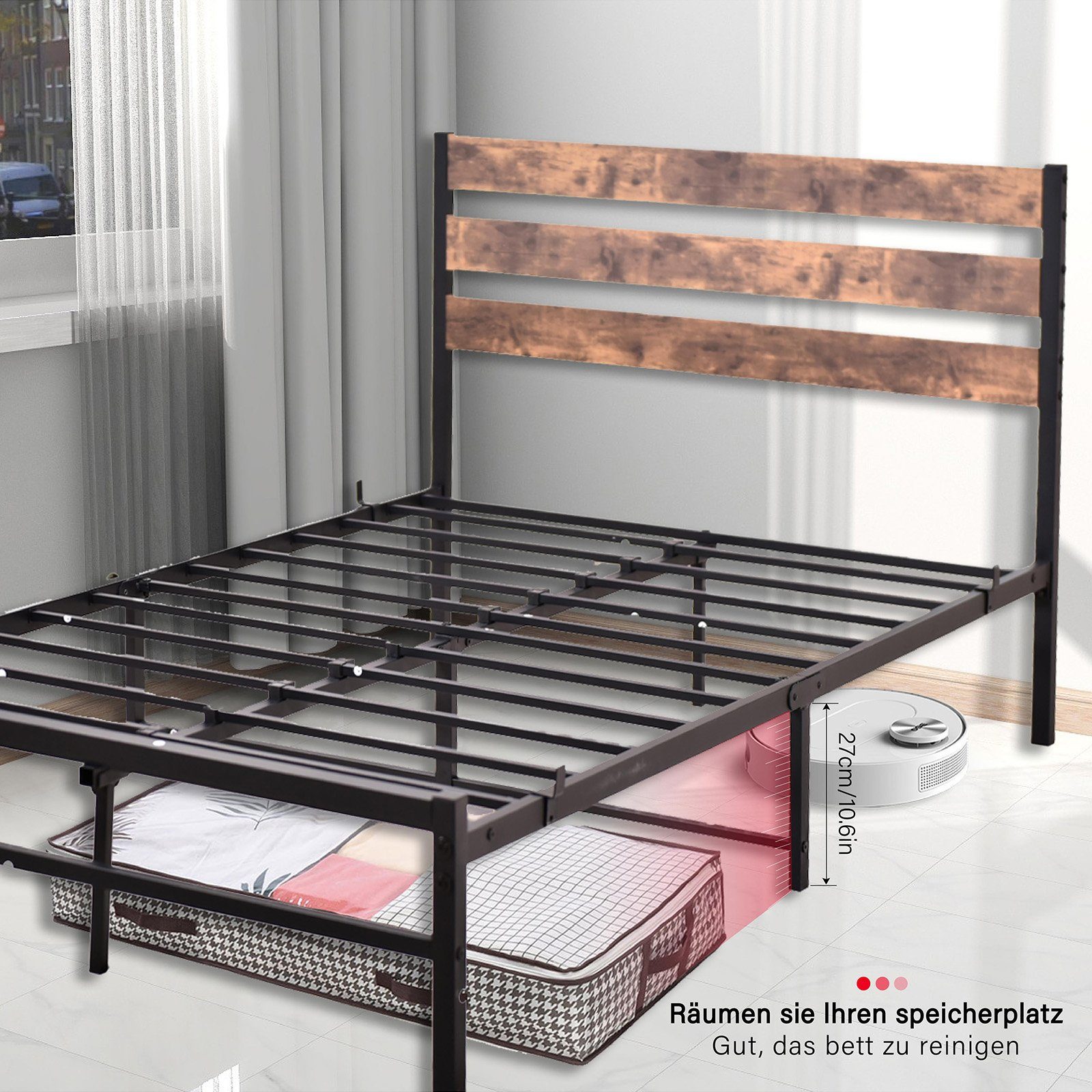 OKWISH Metallbett Jugendbett (mit Lattenrost, Bettrahmen günstig online kaufen