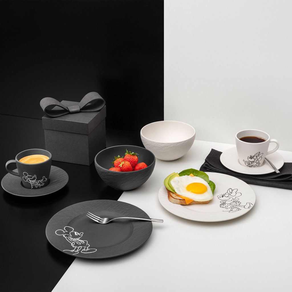 Villeroy & Boch Tasse Manufacture - Mickey Mouse, 4-tlg., Porzellan, Premium Porcelain, mikrow.- & spülm.sicher, Made in Germany