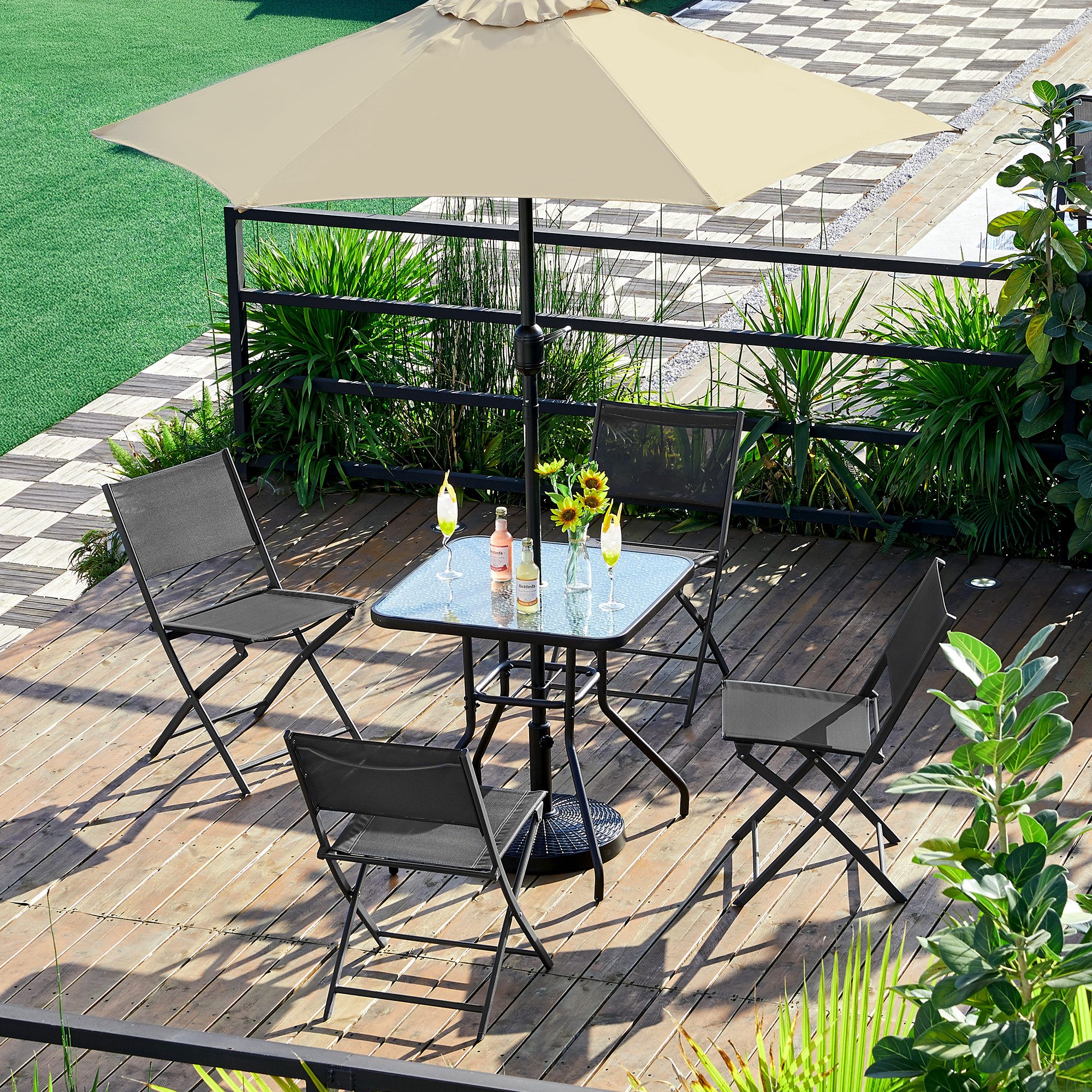 Yaheetech Klappstuhl 4er-Set, Klappbarer Gartenstuhl Terrassenstühle günstig online kaufen