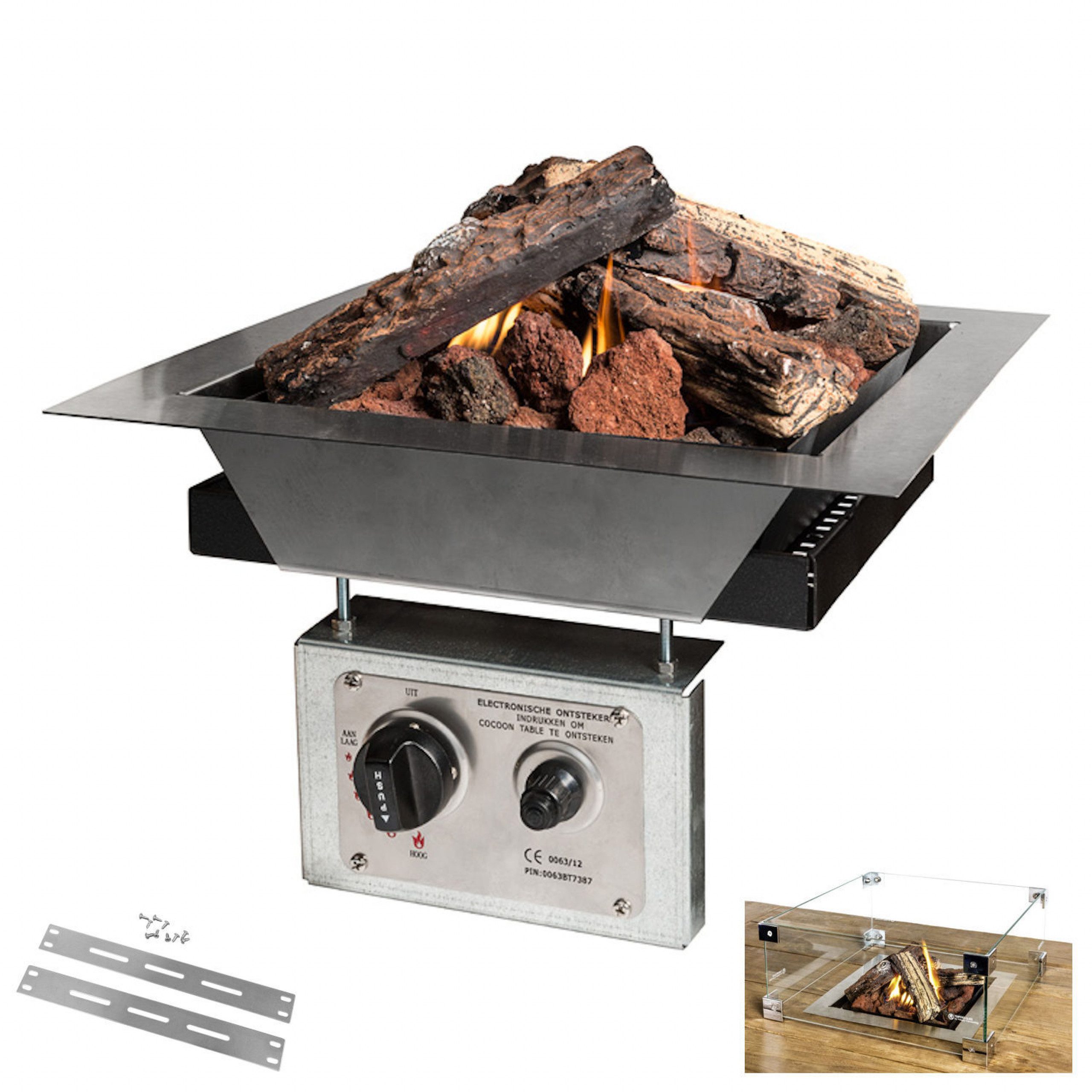 Happy Cocooning Feuertisch Happy Cocooning Mania Einbau-Feuerstelle Komplettset 6,5 kW