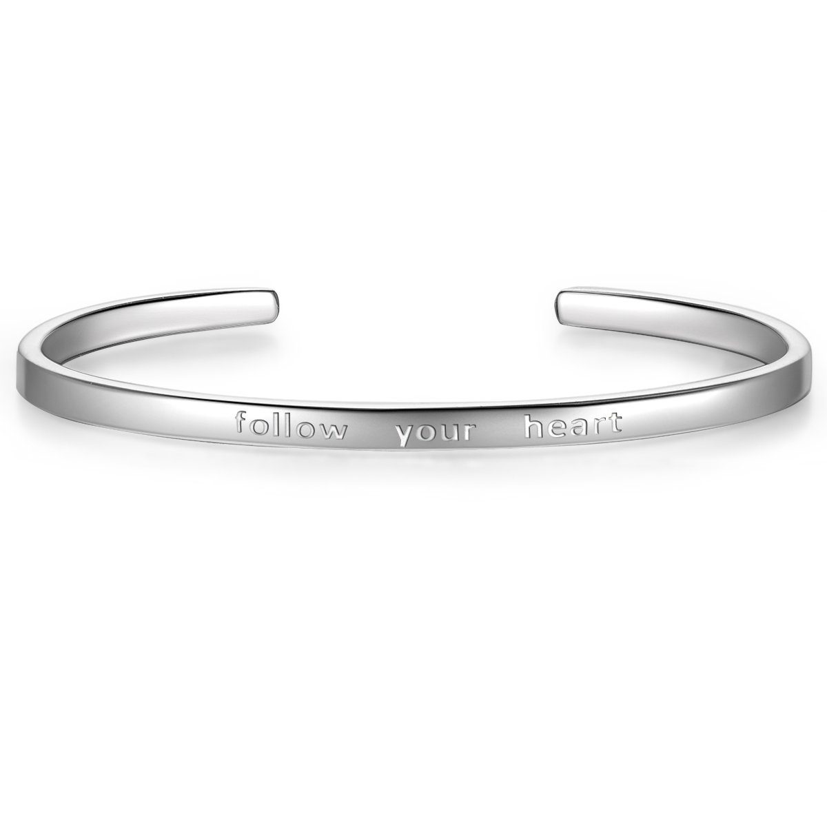 Armreif follow your heart silber