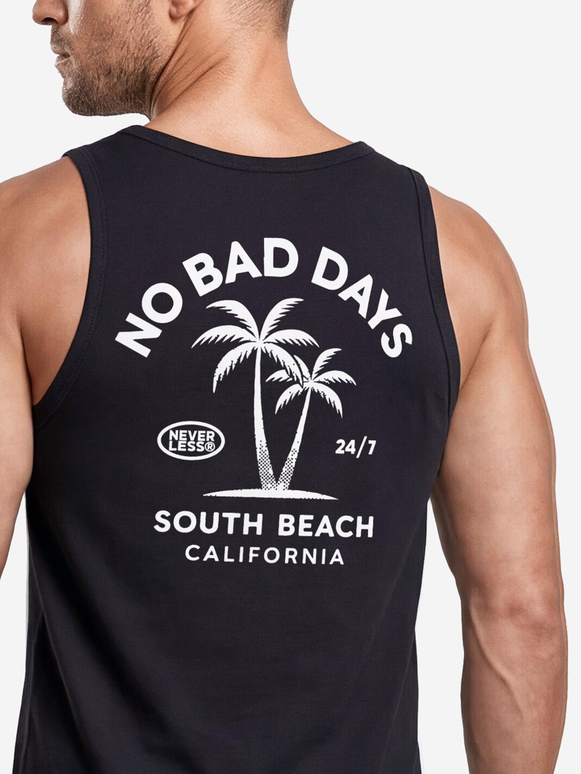 Neverless Tanktop Tanktop Herren mit Grafik-Print - Design No Bad Days - Trägershirt mit Print