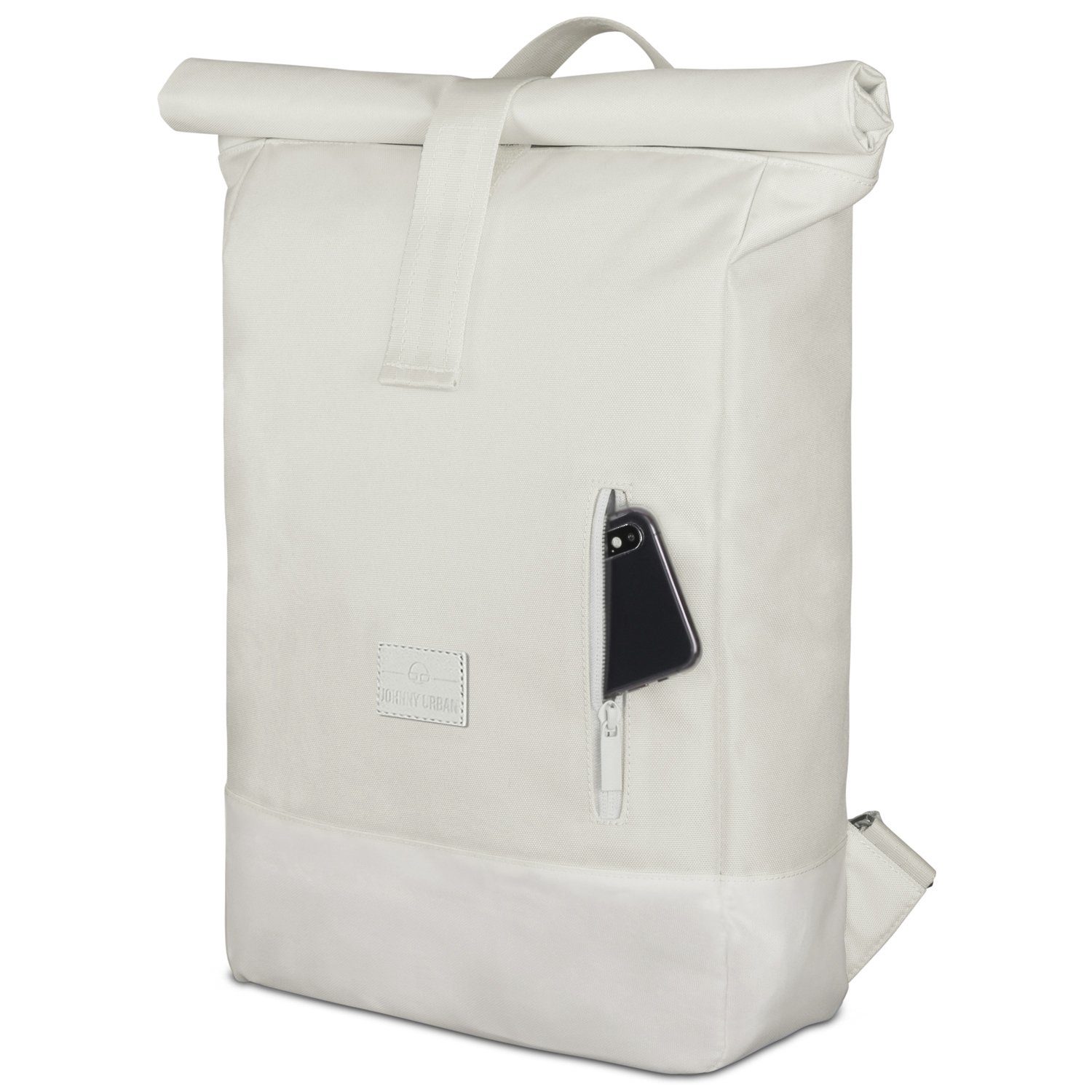 Johnny Urban Cityrucksack Robin Fach, Medium, Wasserabweisend Rolltop Herren, creme Damen Laptop