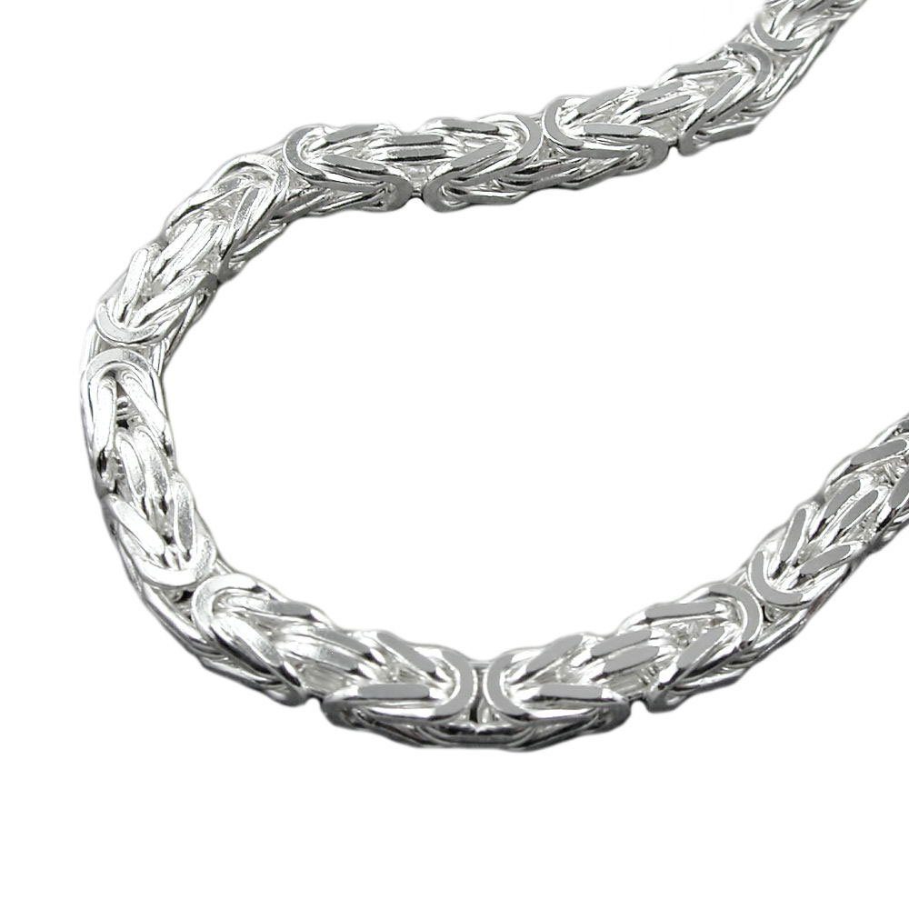 glänzend Kette Silber Gallay vierkant 55cm Silberkette Königskette 6mm 925