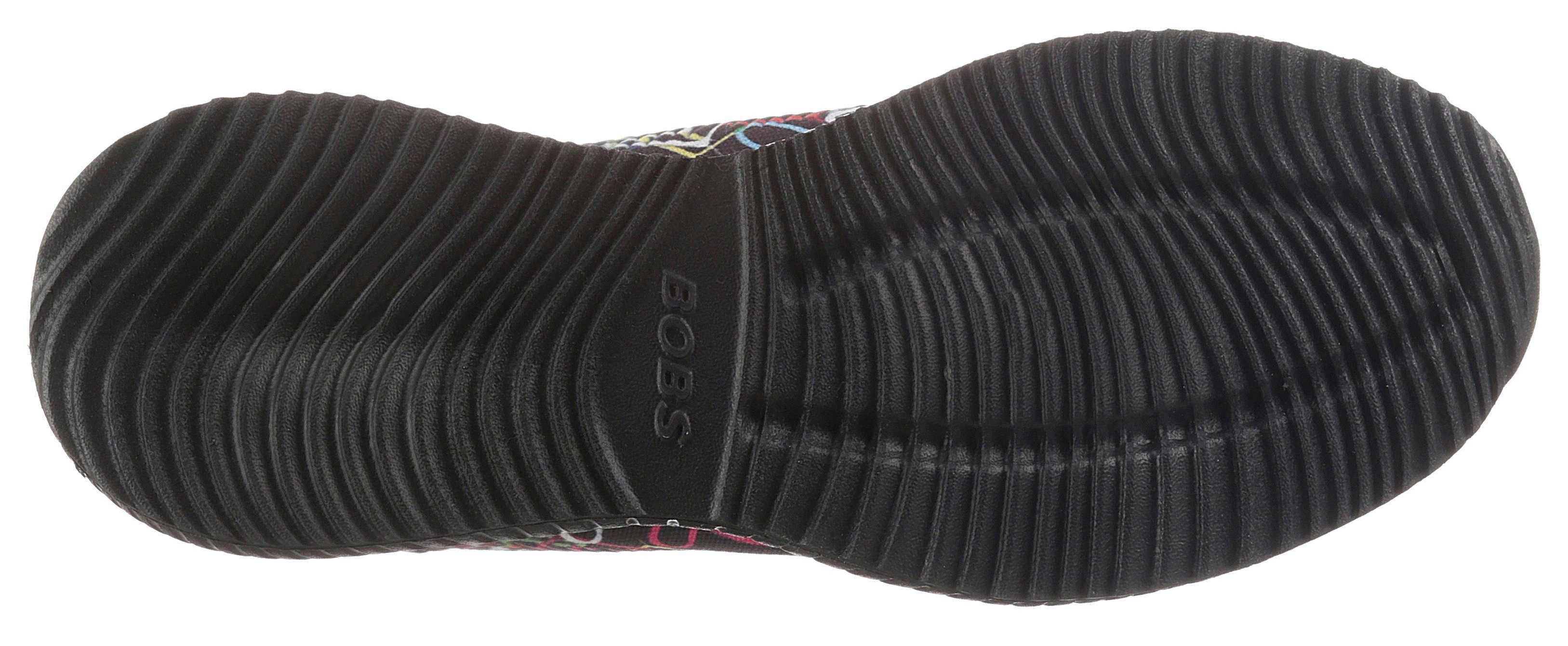 Skechers BOBS Allover-Herzchenprint mit SQUAD schwarz-multi Sneaker