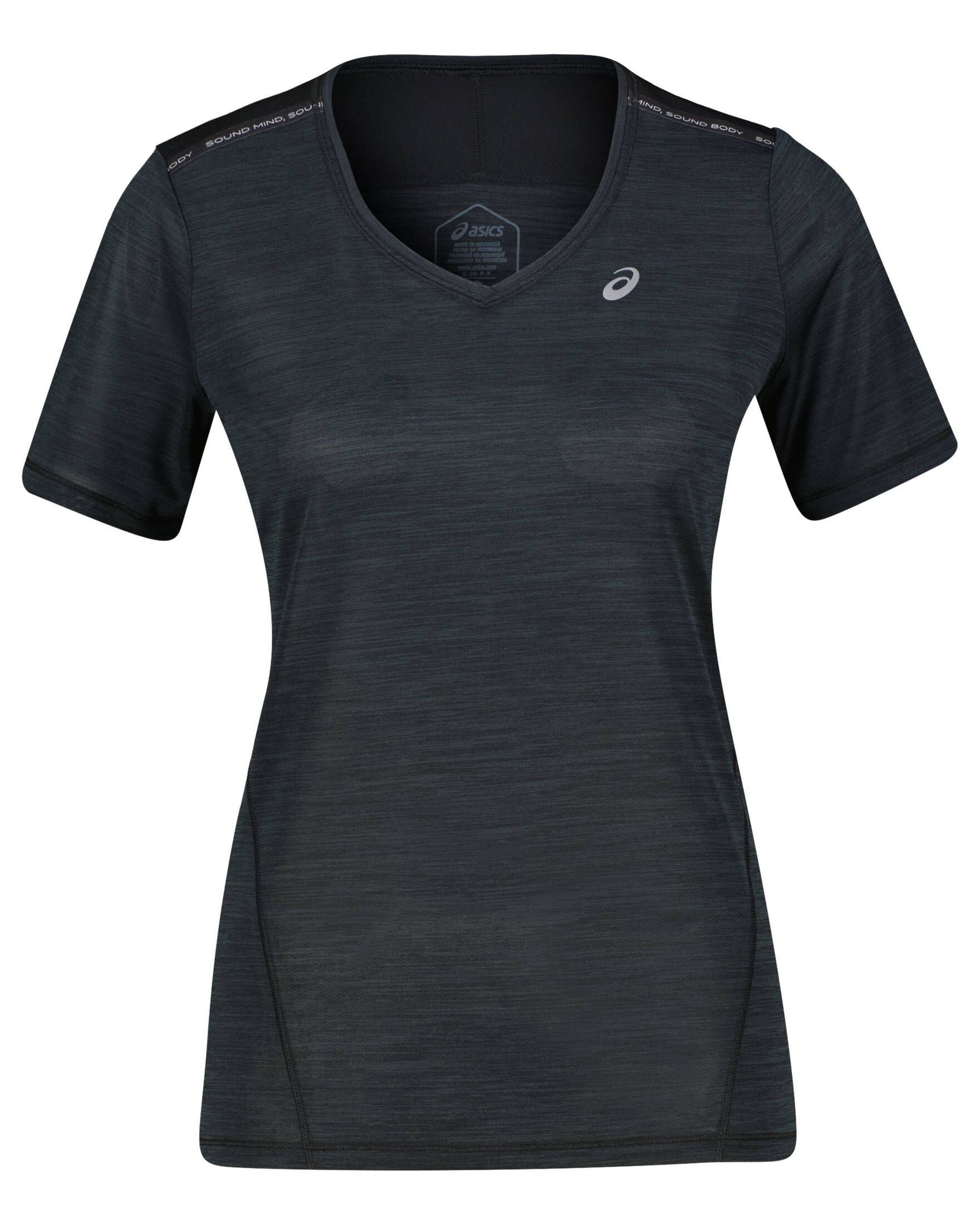 Asics Laufshirt Damen Laufshirt RACE V-NECK (1-tlg), Atmungsaktiv,  feuchtigkeitsregulierend und schnelltrocknend