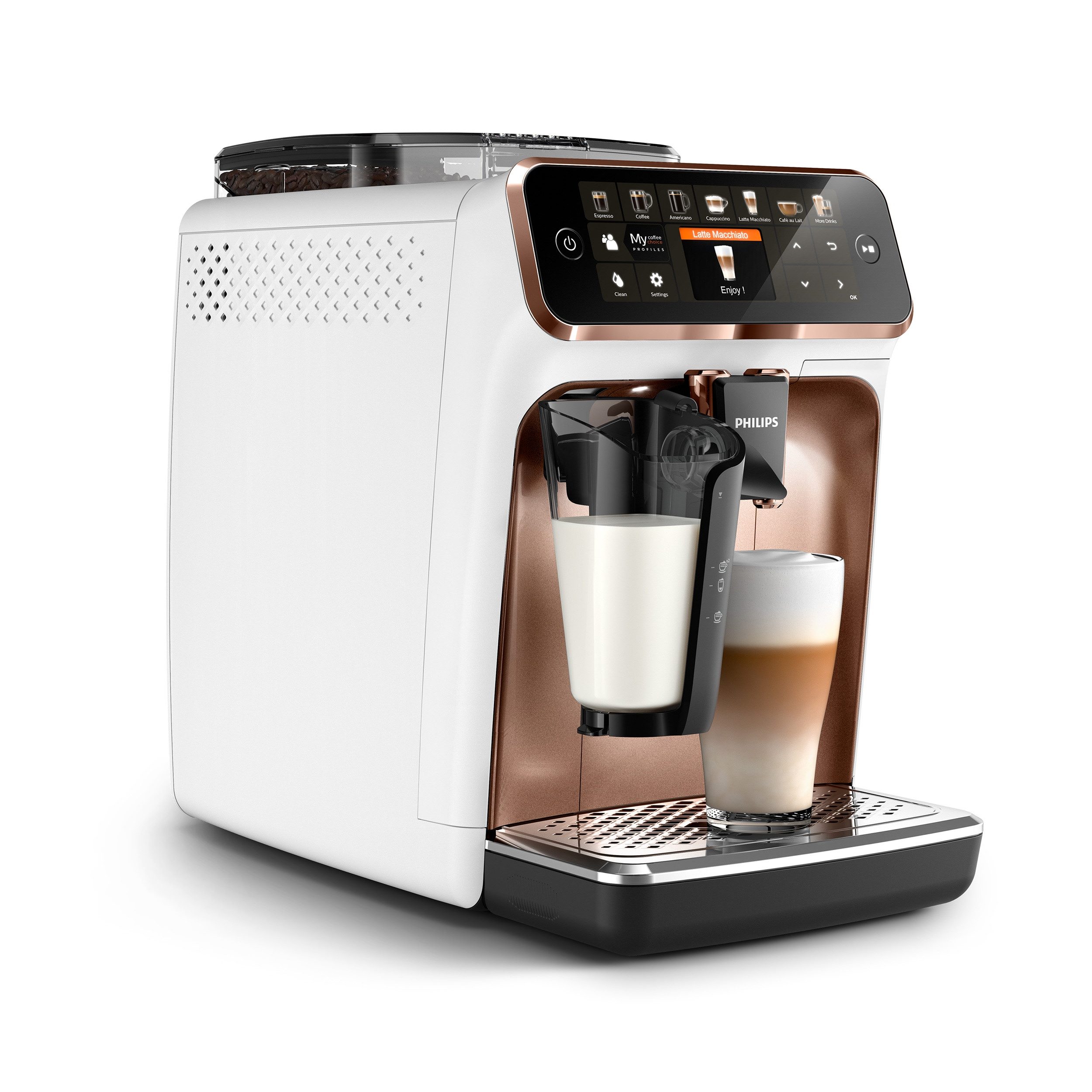 Philips Kaffeevollautomat 5400 Series EP5443/70 LatteGo, 12 Kaffeespezialitäten und 4 Benutzerprofilen