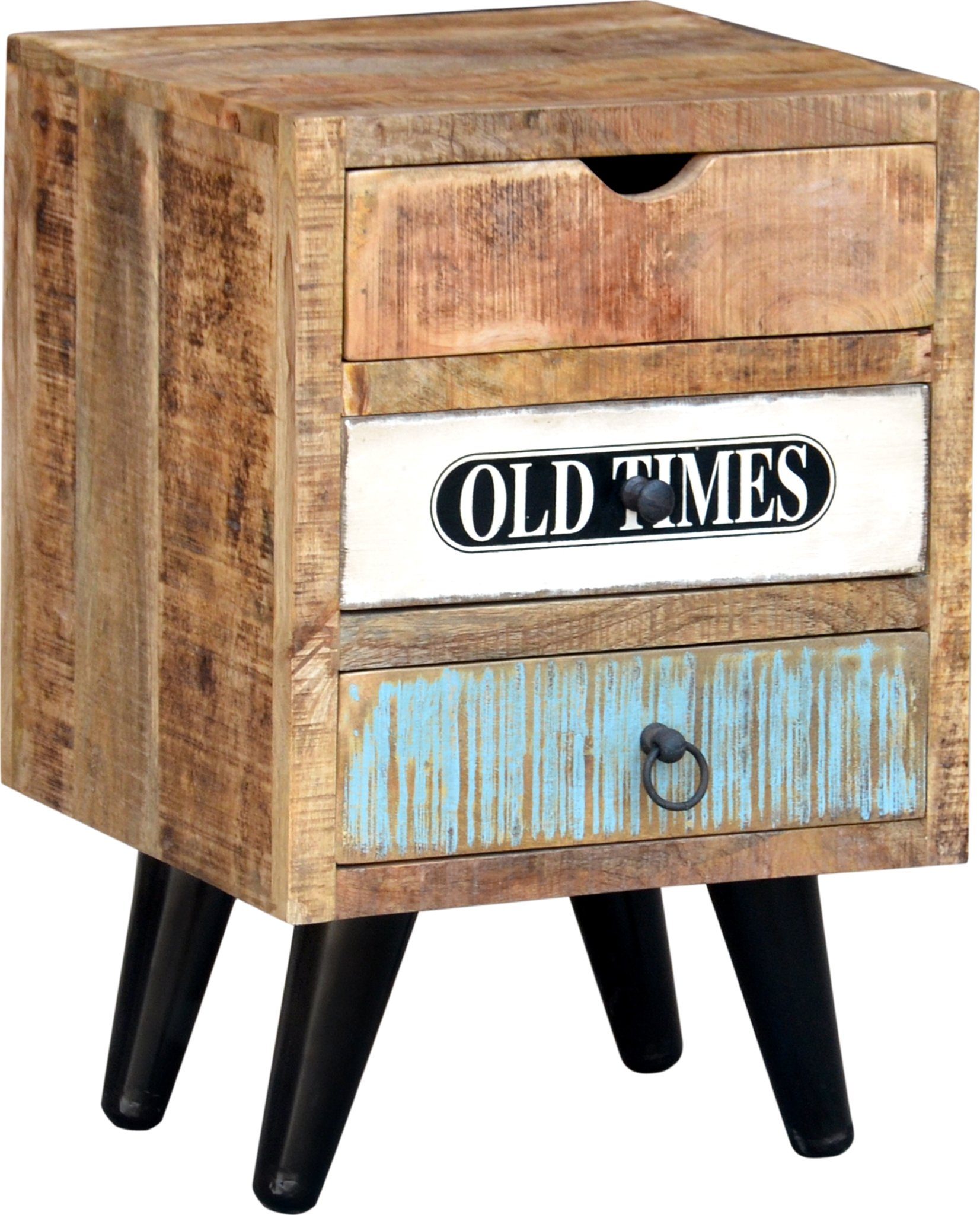 Guru-Shop Kommode Schubfach Schrank mit Füßen im Vintage-Design -..
