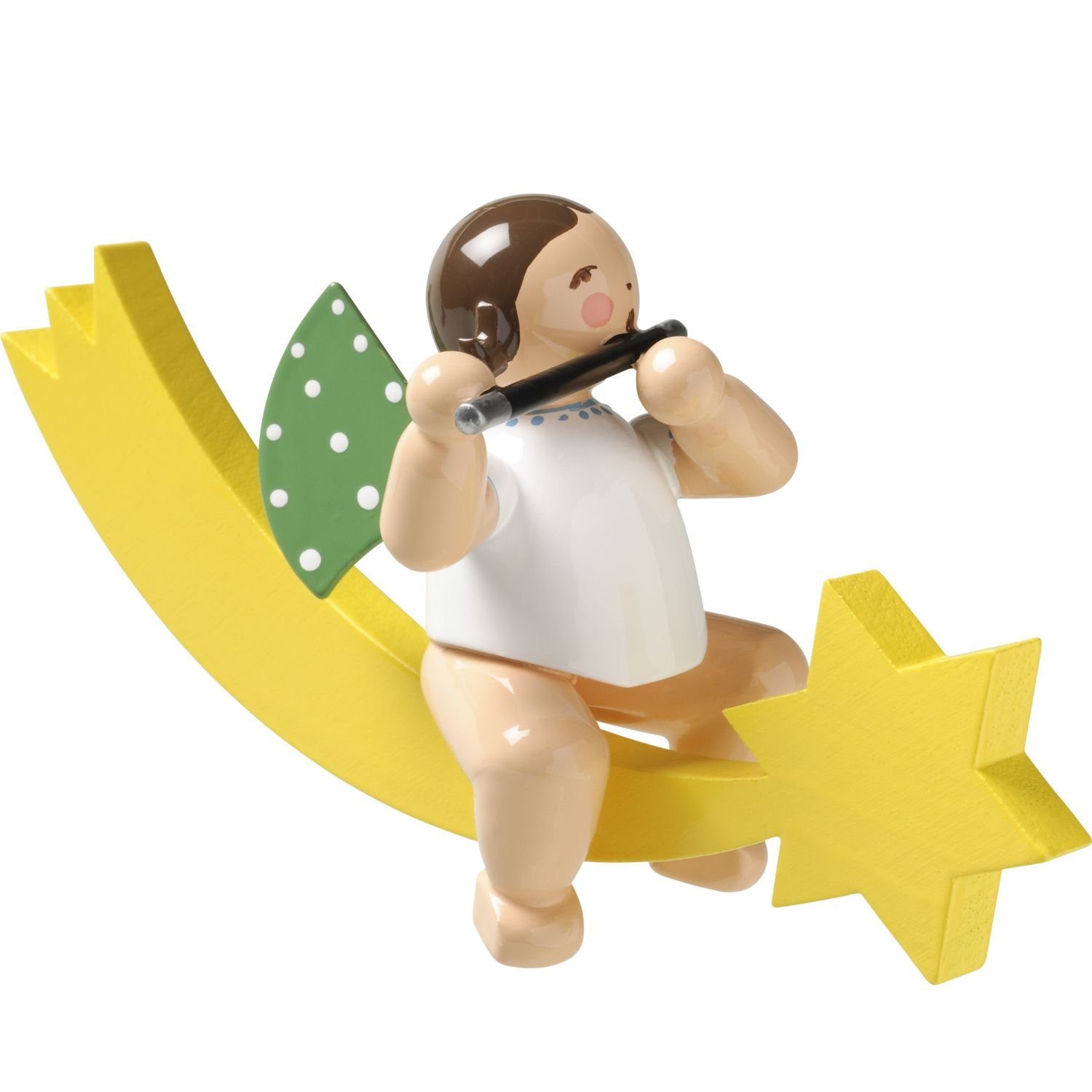 Wendt & Kühn Weihnachtsfigur Engel mit Querflöte auf Schweif 650/70/18