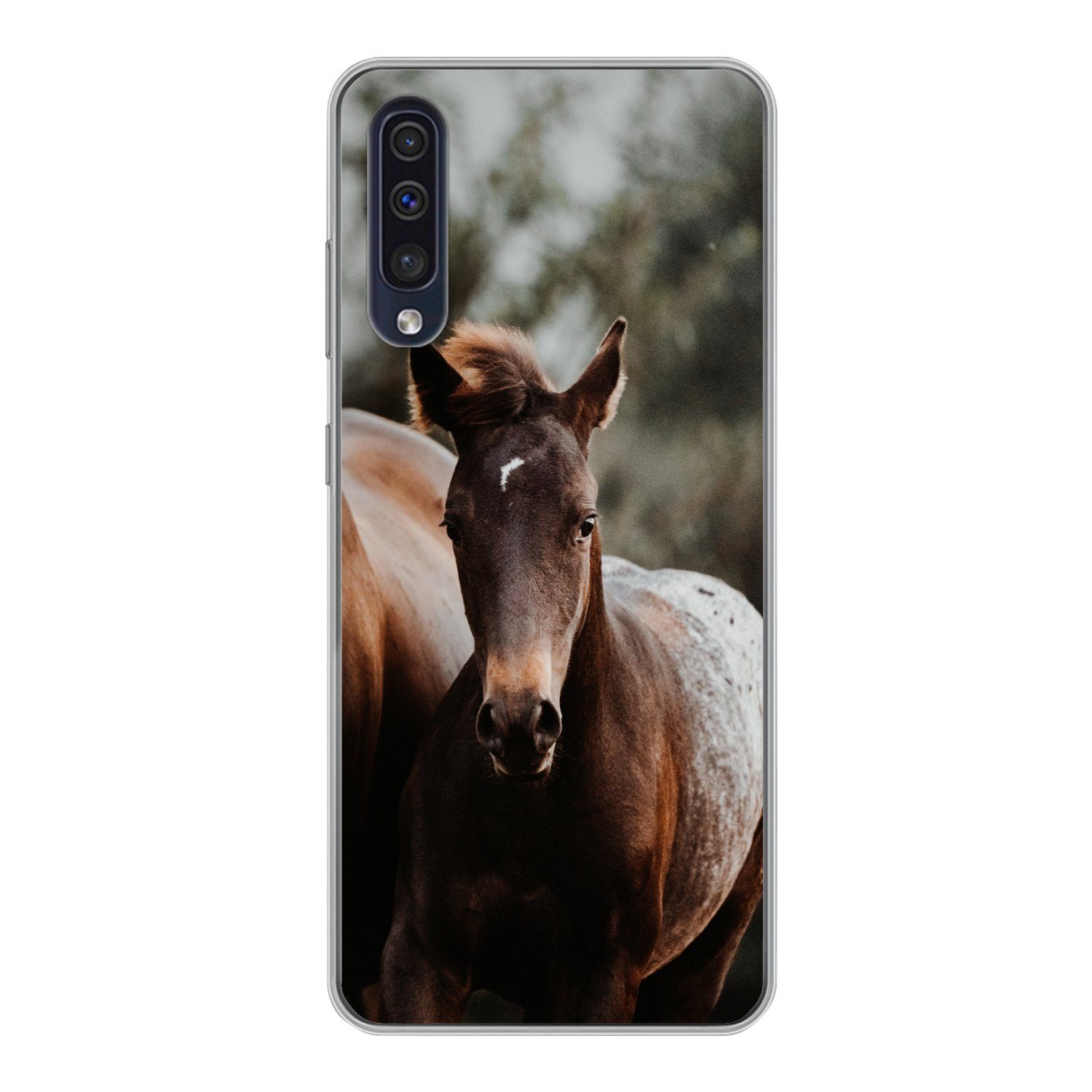 Handyhülle für Samsung Galaxy A30s Pferde - Wald - Berge