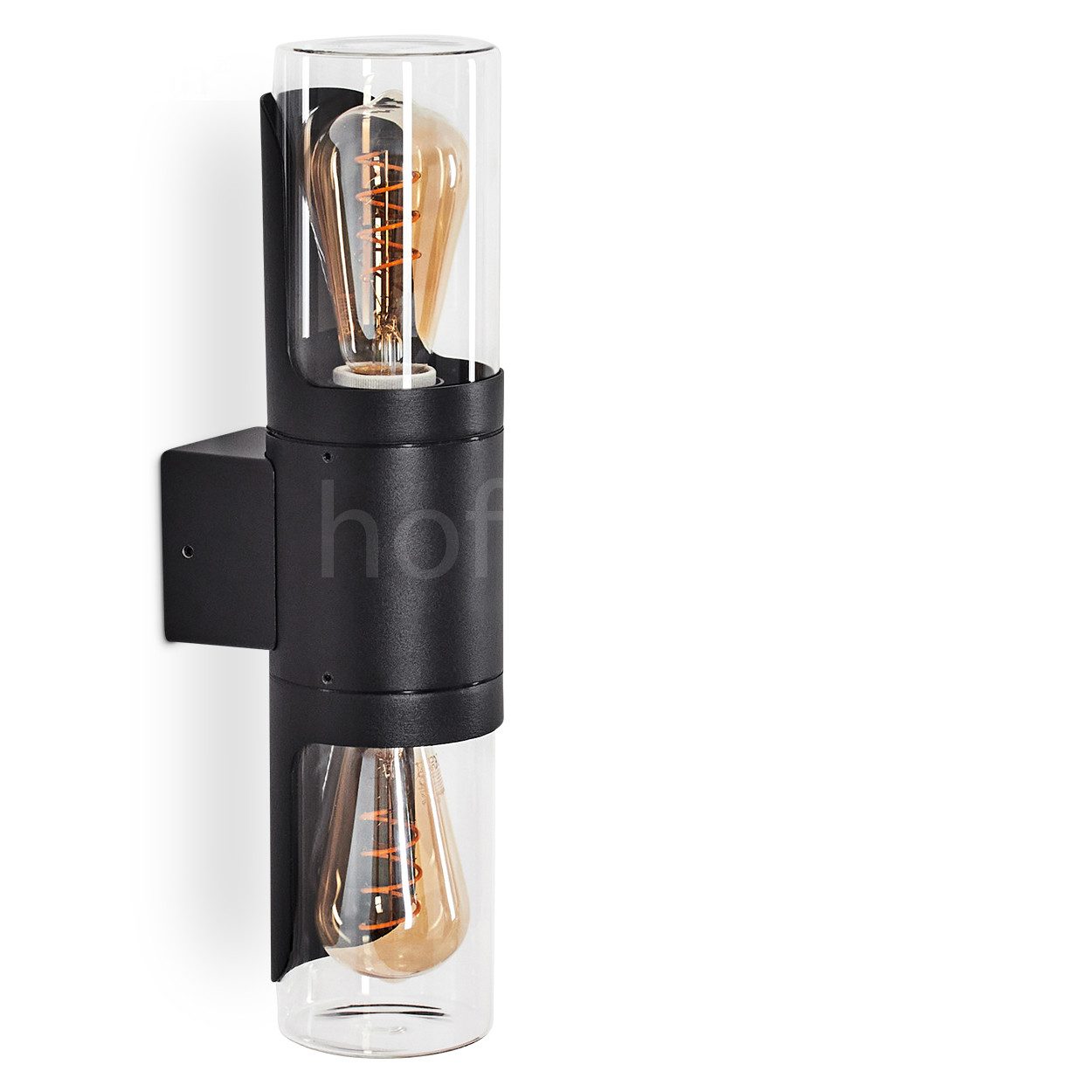 hofstein Außen-Wandleuchte Außenleuchte aus Metall/Glas in Schwarz/Klar, oh günstig online kaufen