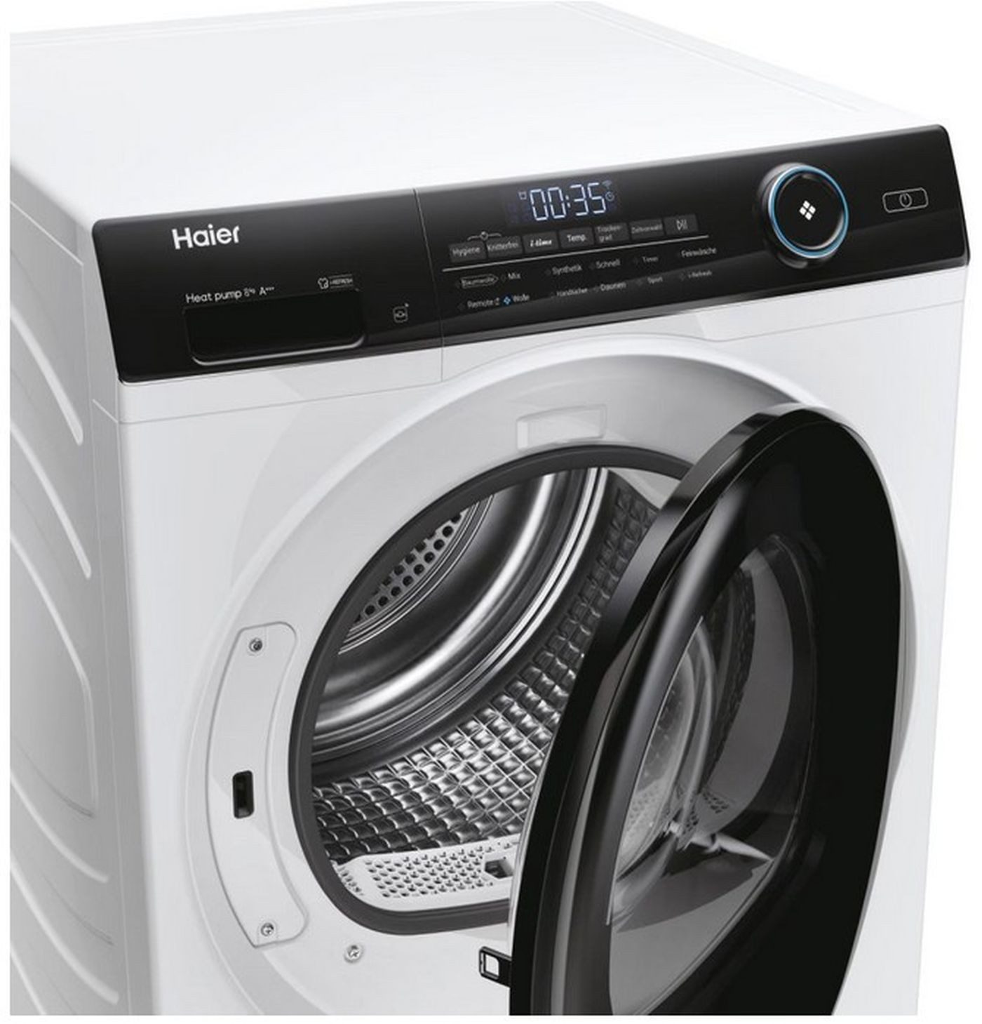 Haier Wärmepumpentrockner I-Pro Serie 5 HD80-A3959, Wärmepumpentrockner Inverter Dampfprogramm Wechselbarer Türanschlag