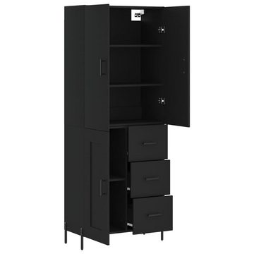 furnicato Sideboard Highboard Schwarz 69,5x34x180 cm Holzwerkstoff