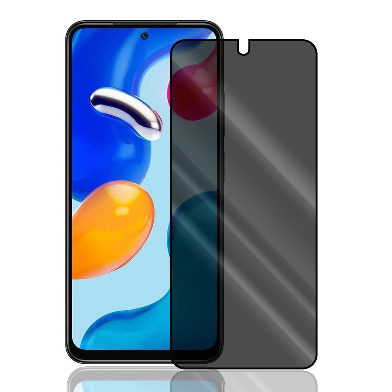 Numerva Schutzfolie Panzer Folie Echt Glas Folie für Xiaomi Redmi Note 11 Pro / Pro 5G, (1x Schutzfolie 2x Reinigungstücher), Anti Spy Schutzfolie Blickschutz Glasfolie Sichtschutzfolie