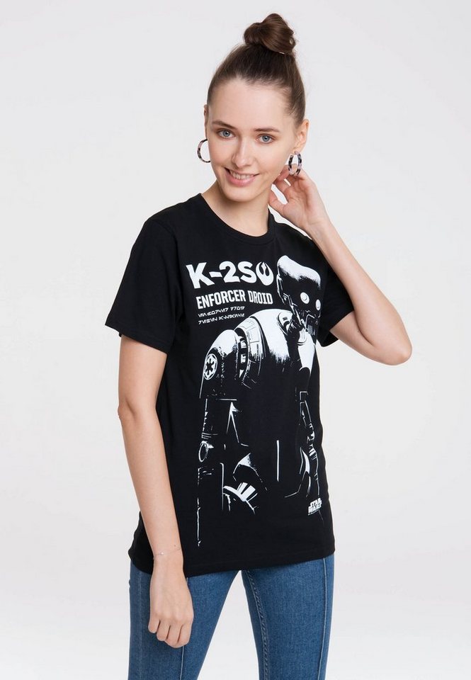 LOGOSHIRT T-Shirt Star Wars mit lizenziertem Design, Mit großem K-2SO-Print  auf der Front ein Highlight