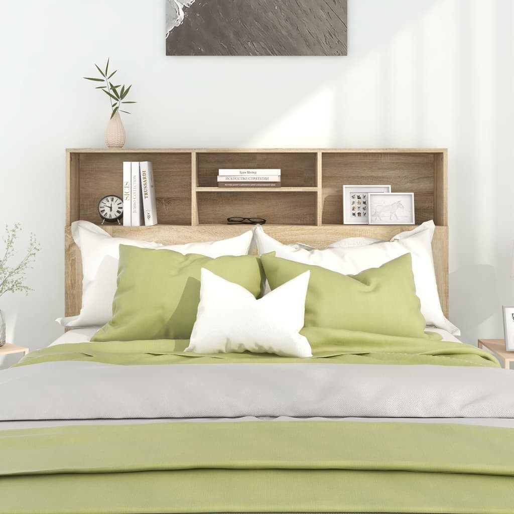 vidaXL Kopfteil, Bett Kopfteil mit Ablagen Sonoma-Eiche 140x19x103,5 cm