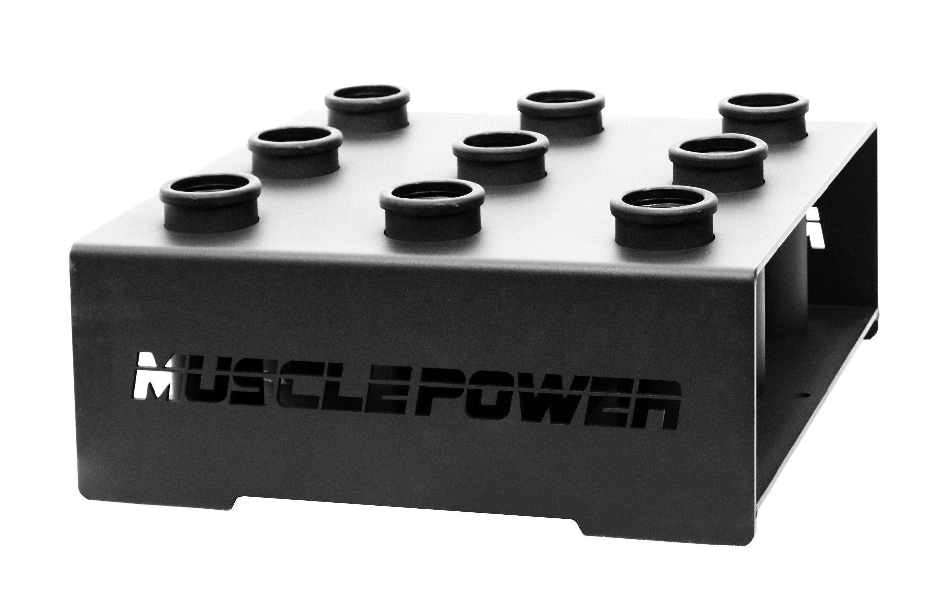 Muscle Power Hantelscheibenständer Muscle Power Ständer für 9 Olympische Hantelstangen, Schwarz