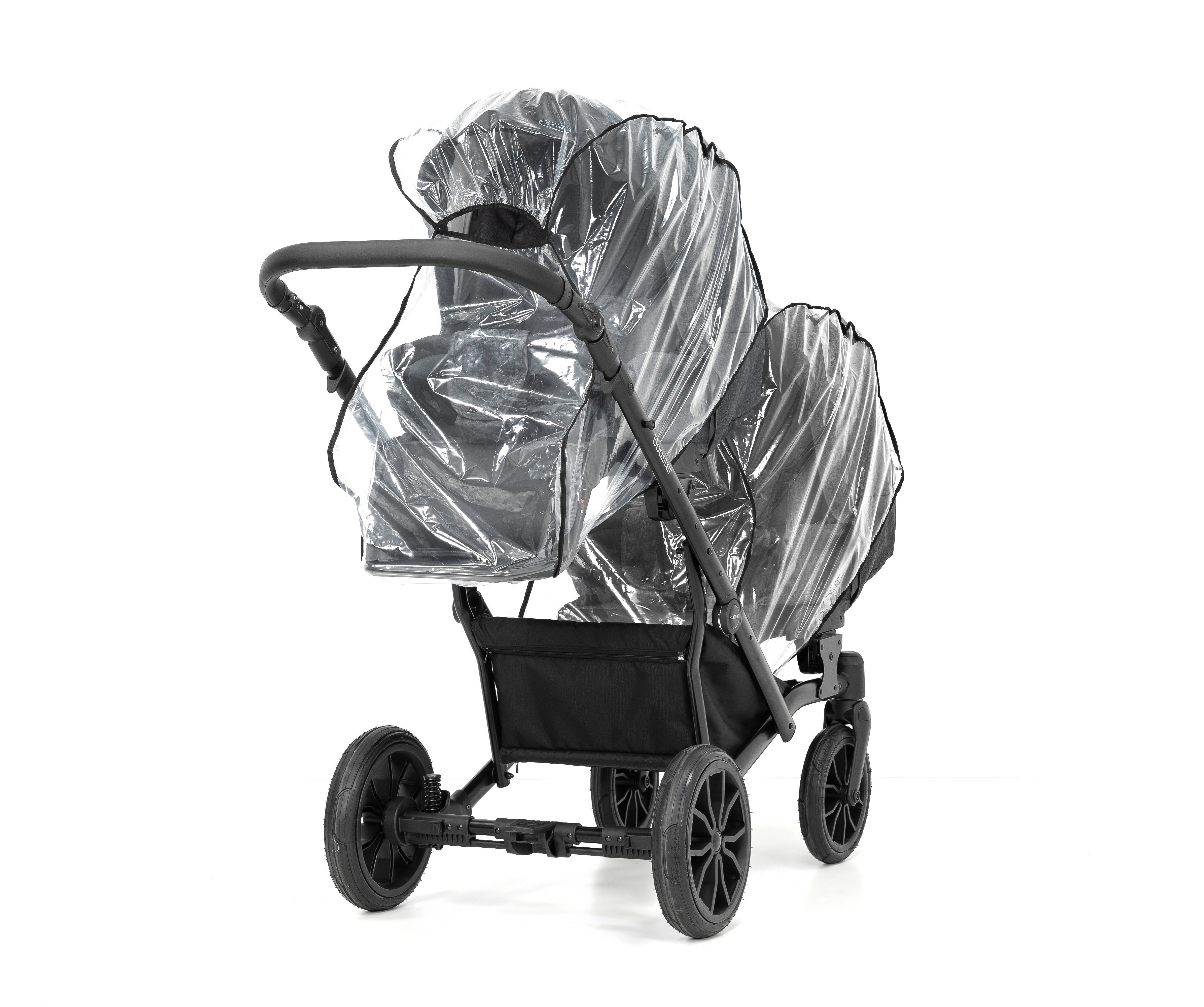 KUNERT Zwillings-Kombikinderwagen 3 in1 Zwillingskinderwagen BOOSTER mit schwarzem Rahmen, Zertifiziert von TUV NORD und ZETOM, entspricht EN 1888-1:2018 – Bild 2 von 5