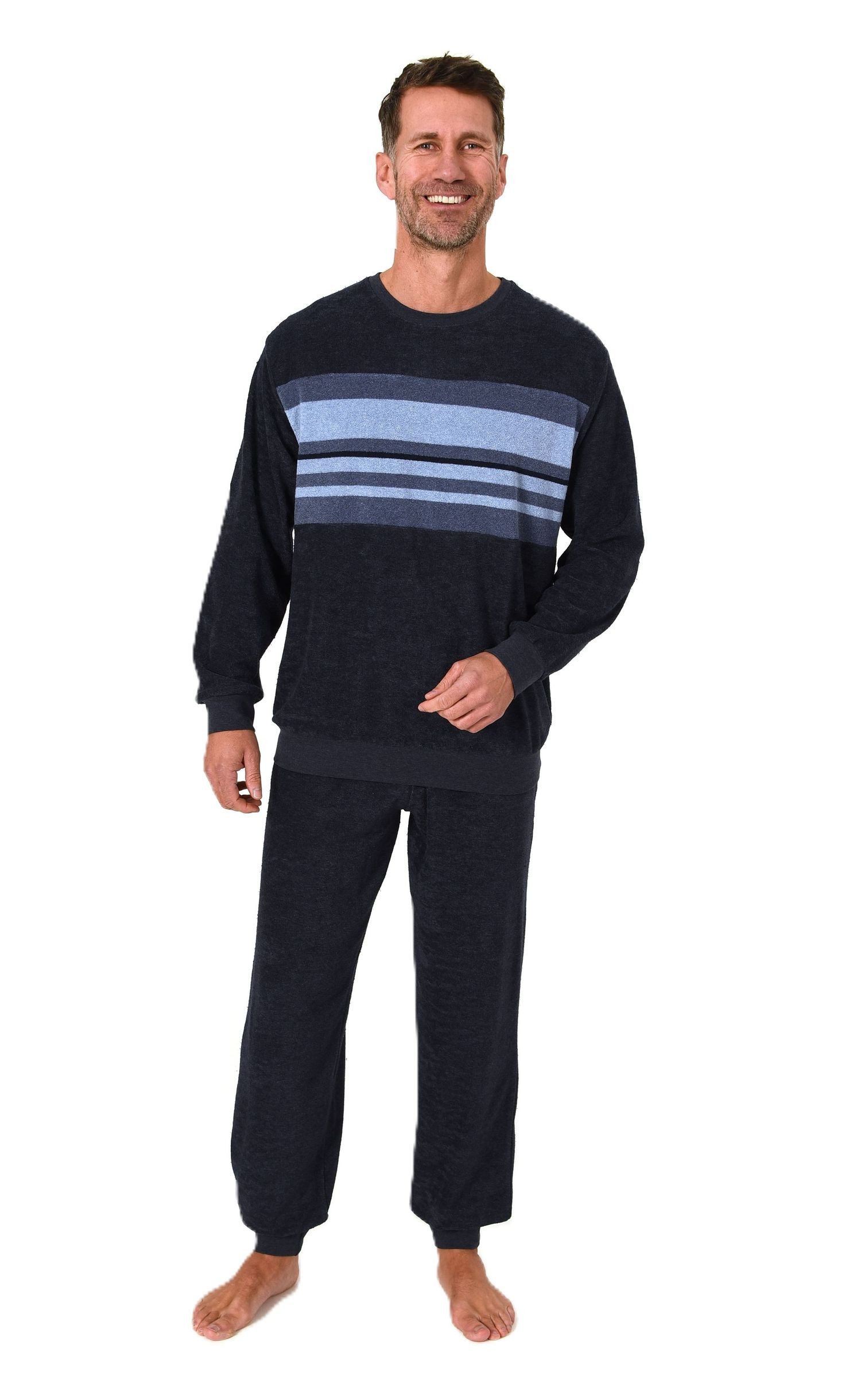 Normann Pyjama Normann Frottee Schlafanzug mit Bruststreifen – auch in Über günstig online kaufen