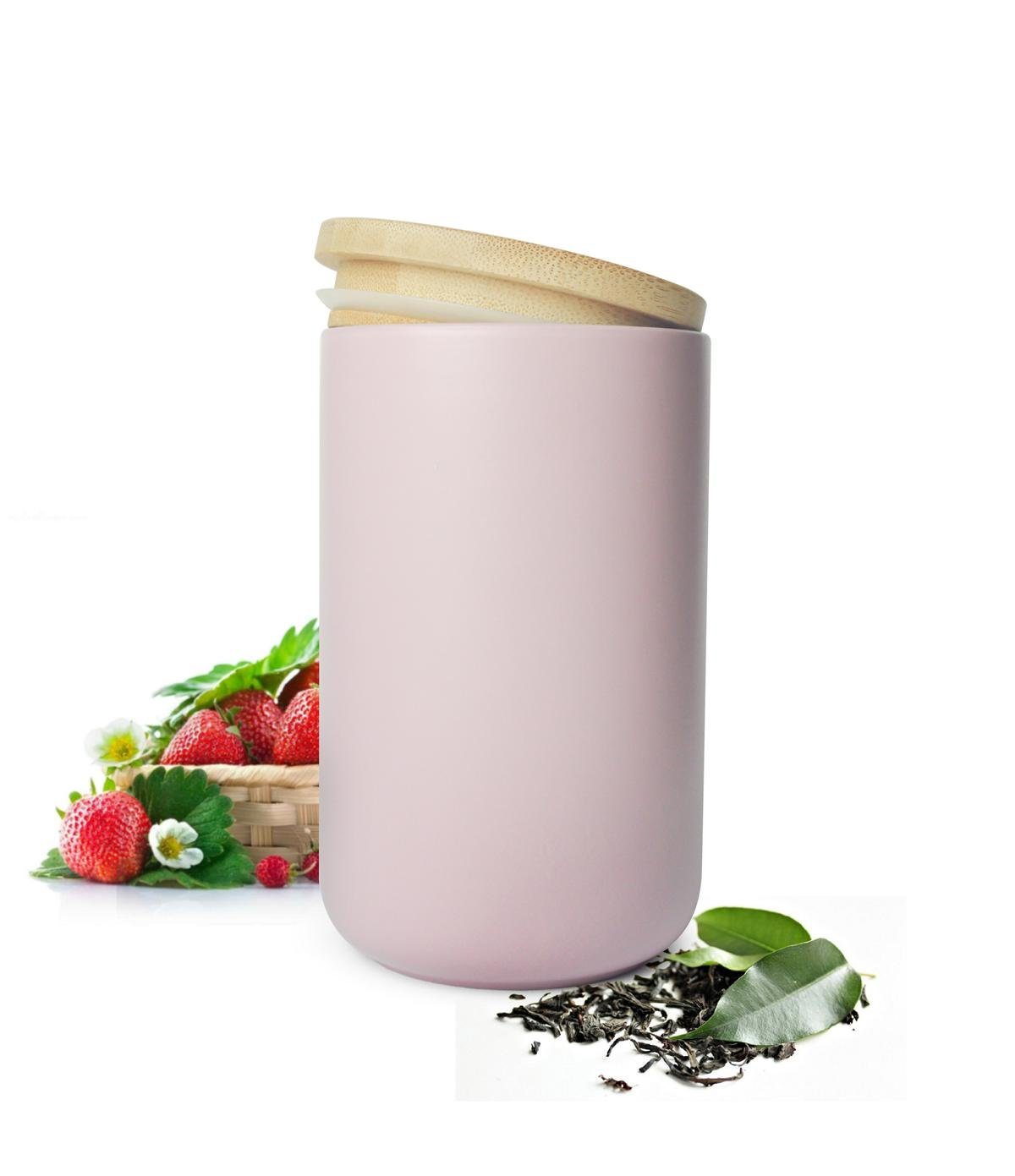 Sendez Vorratsdose Rosa aus Porzellan Vorratsbehälter Dose Aufbewahrungsdose, Porzellan