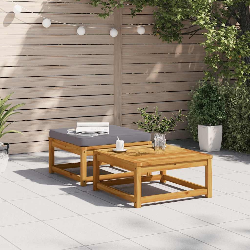 vidaXL Sofaelement Gartenhocker mit Kissen Massivholz günstig online kaufen