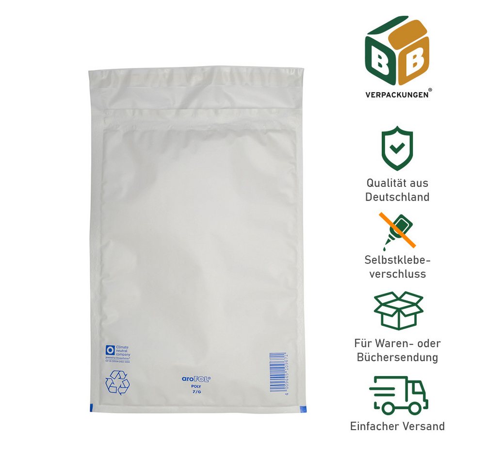 Thumbnail - BB-Verpackungen Versandtasche Luftpolsterversandtasche, 230 x 340 mm, Größe: 7 / G, weiß